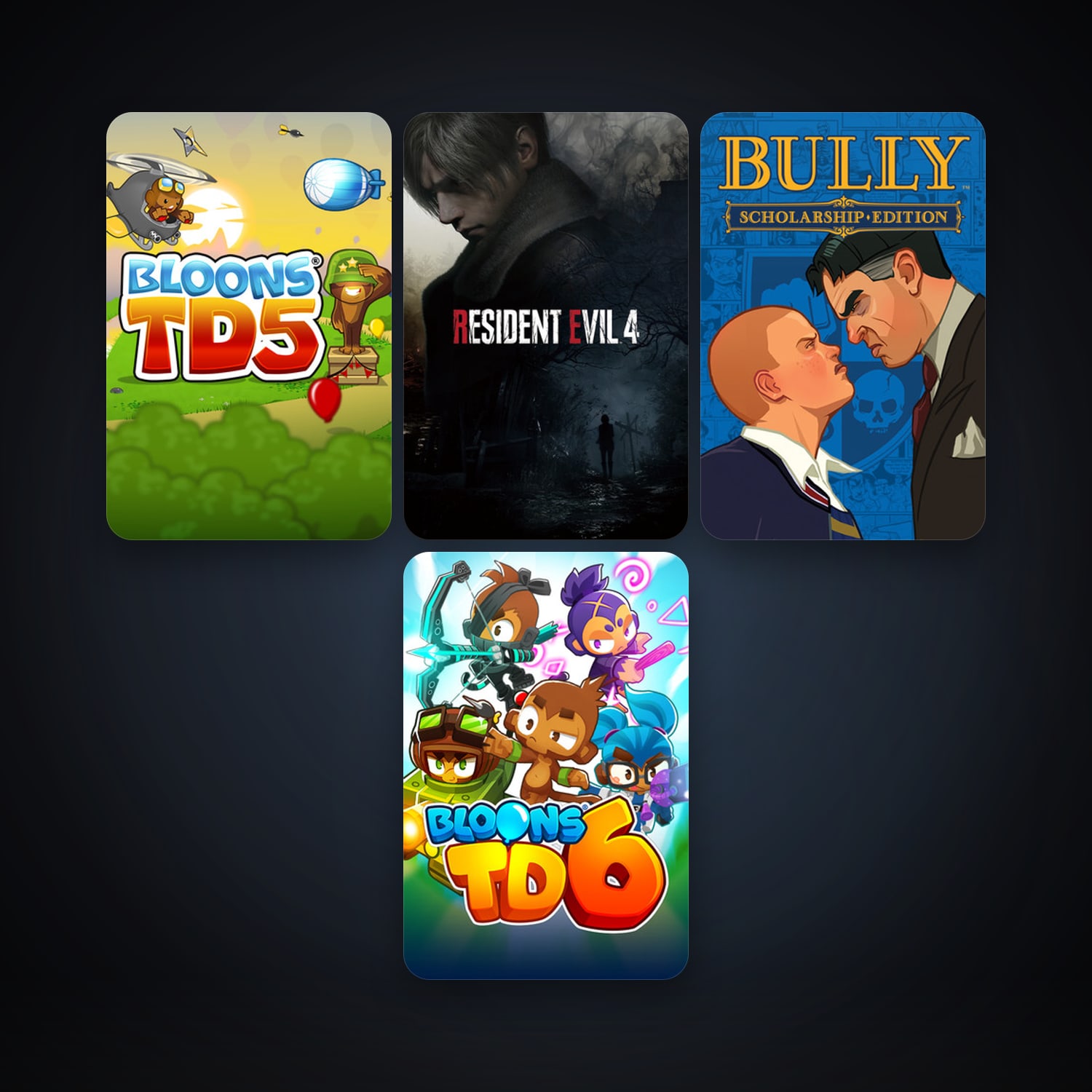 Bully: Scholarship Edition + Bloons TD 5, 35 games, clean — HabibiAccounts