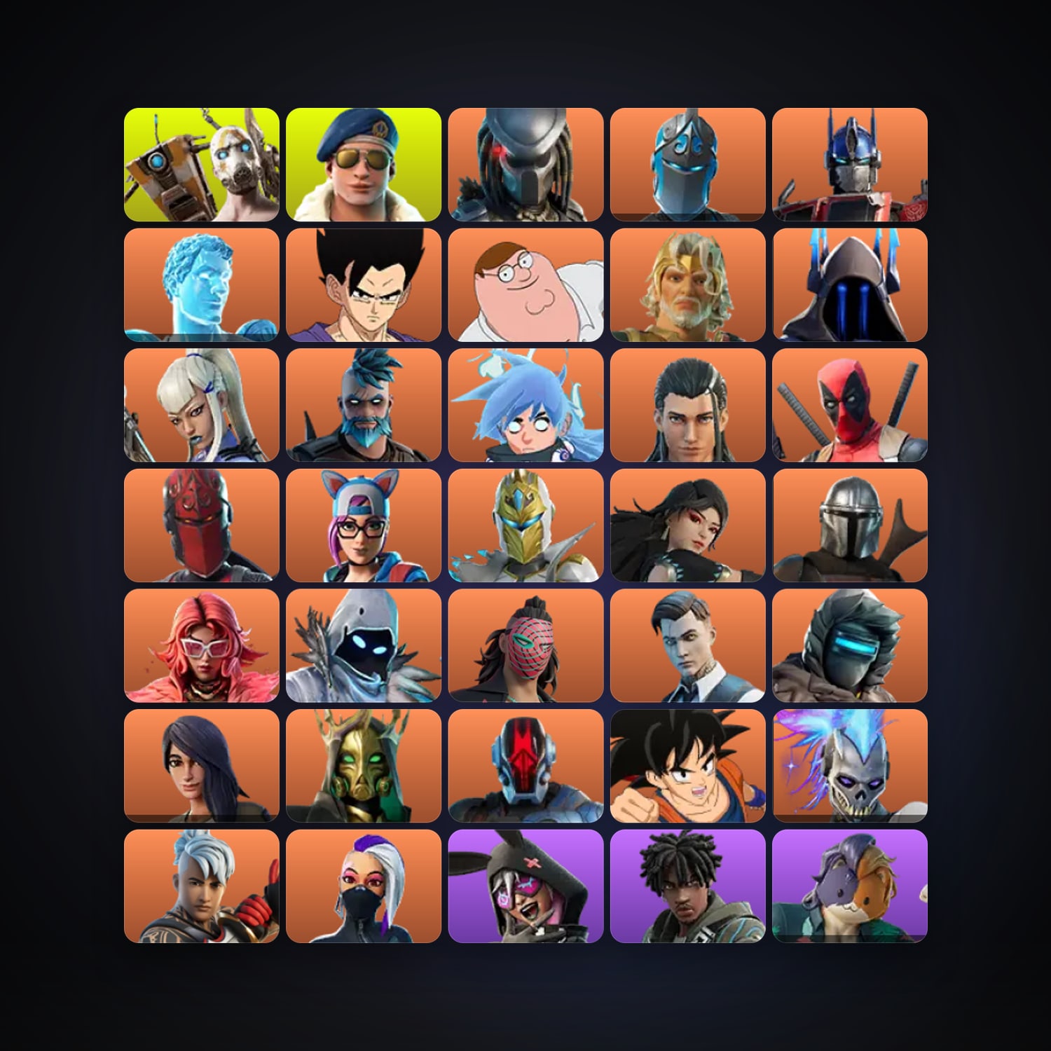 Fortnite locker — 266 skins — 300 V-Bucks — lvl 4965 — HabibiAccounts