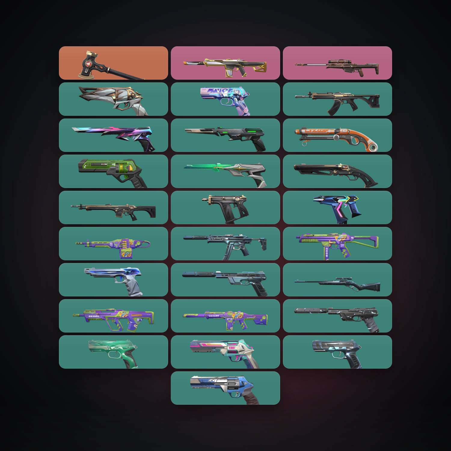 LA Plat 2 locker — 1 knives, 28 skins, lvl 262 — HabibiAccounts
