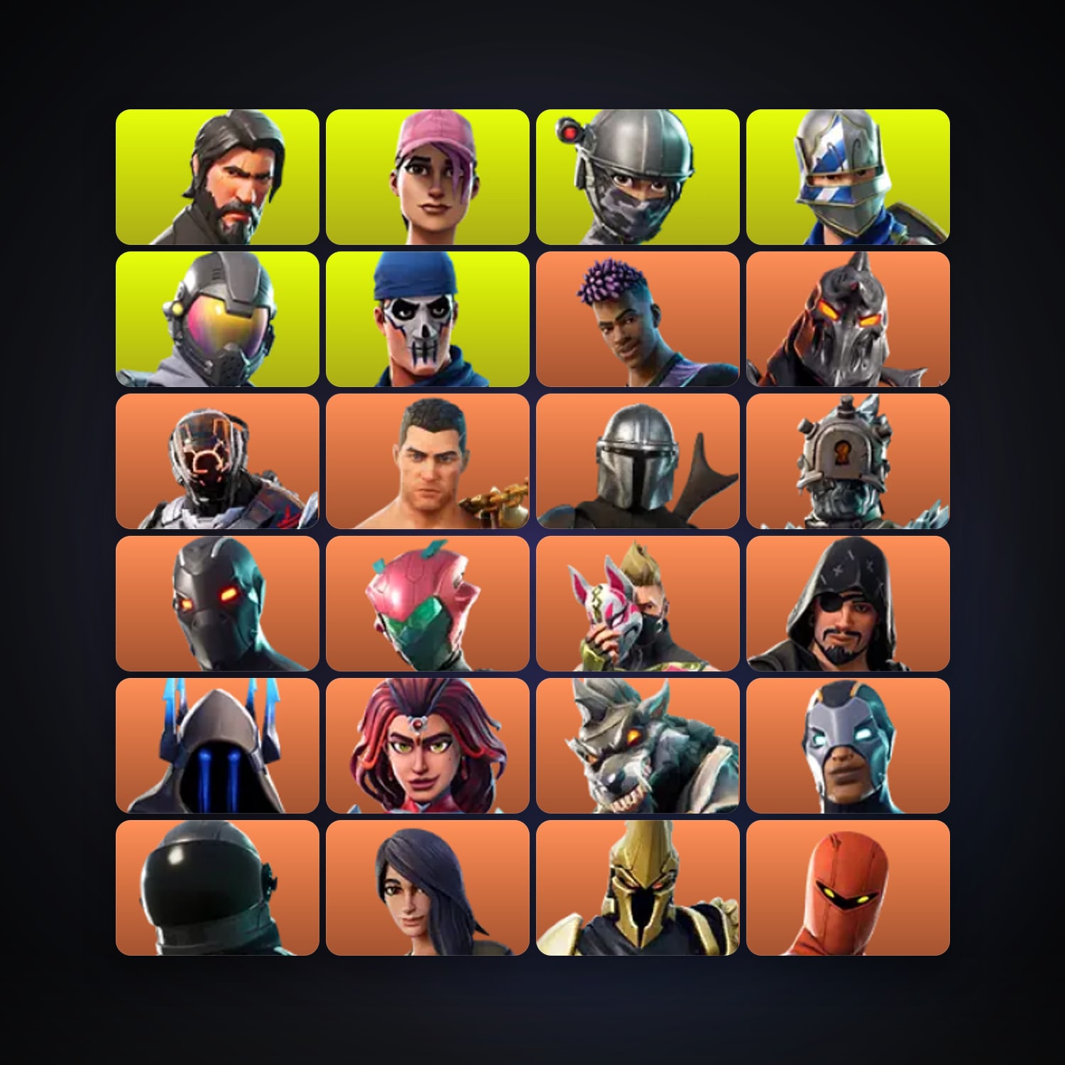 هالحساب فورتنايت، اللوكر مليان 186 سكن، 650 فيبوكس، لفل 1848، 414 فوز — HabibiAccounts
