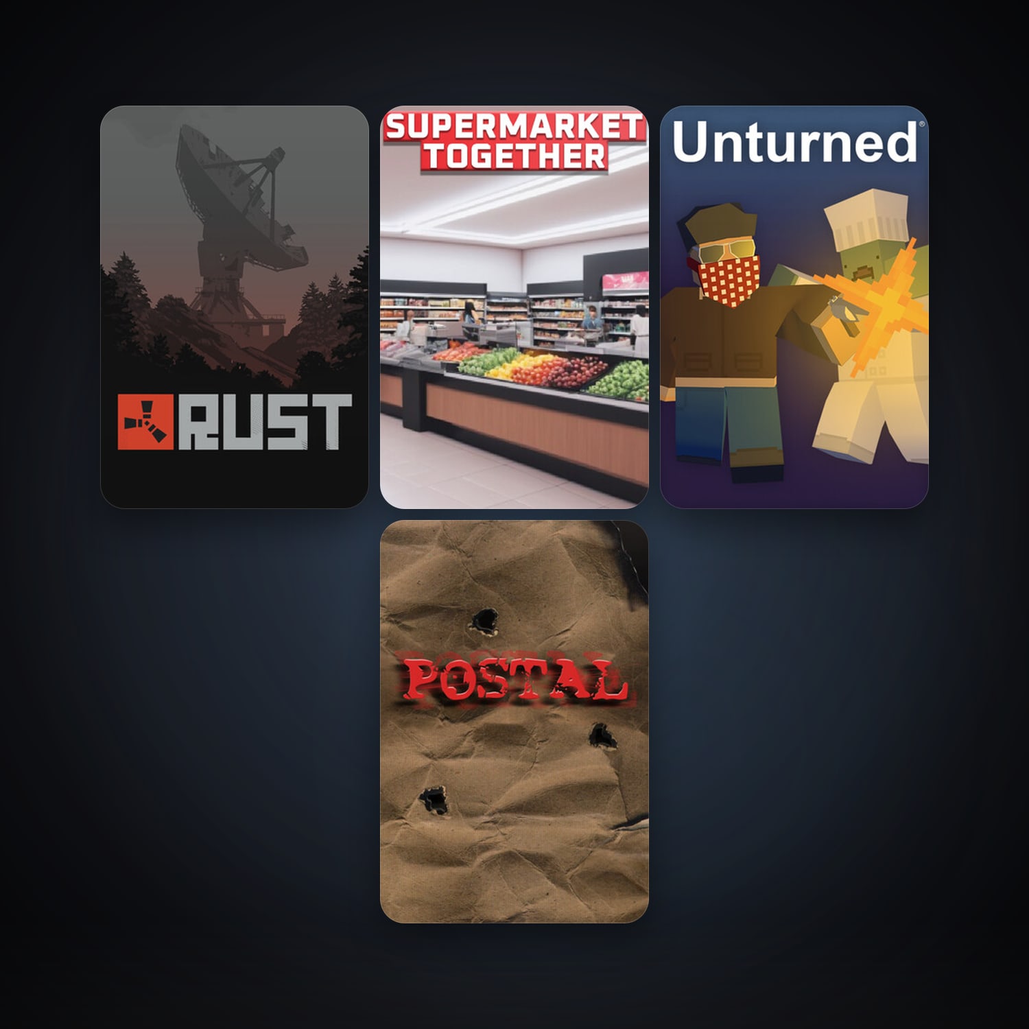 POSTAL + Rust, 11 games, clean — HabibiAccounts