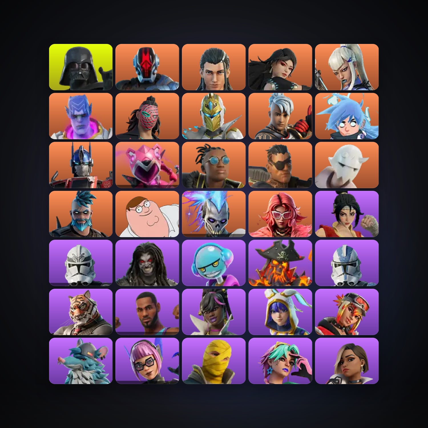 Fortnite locker — 201 skins — 1.3K V-Bucks — lvl 2259 — HabibiAccounts
