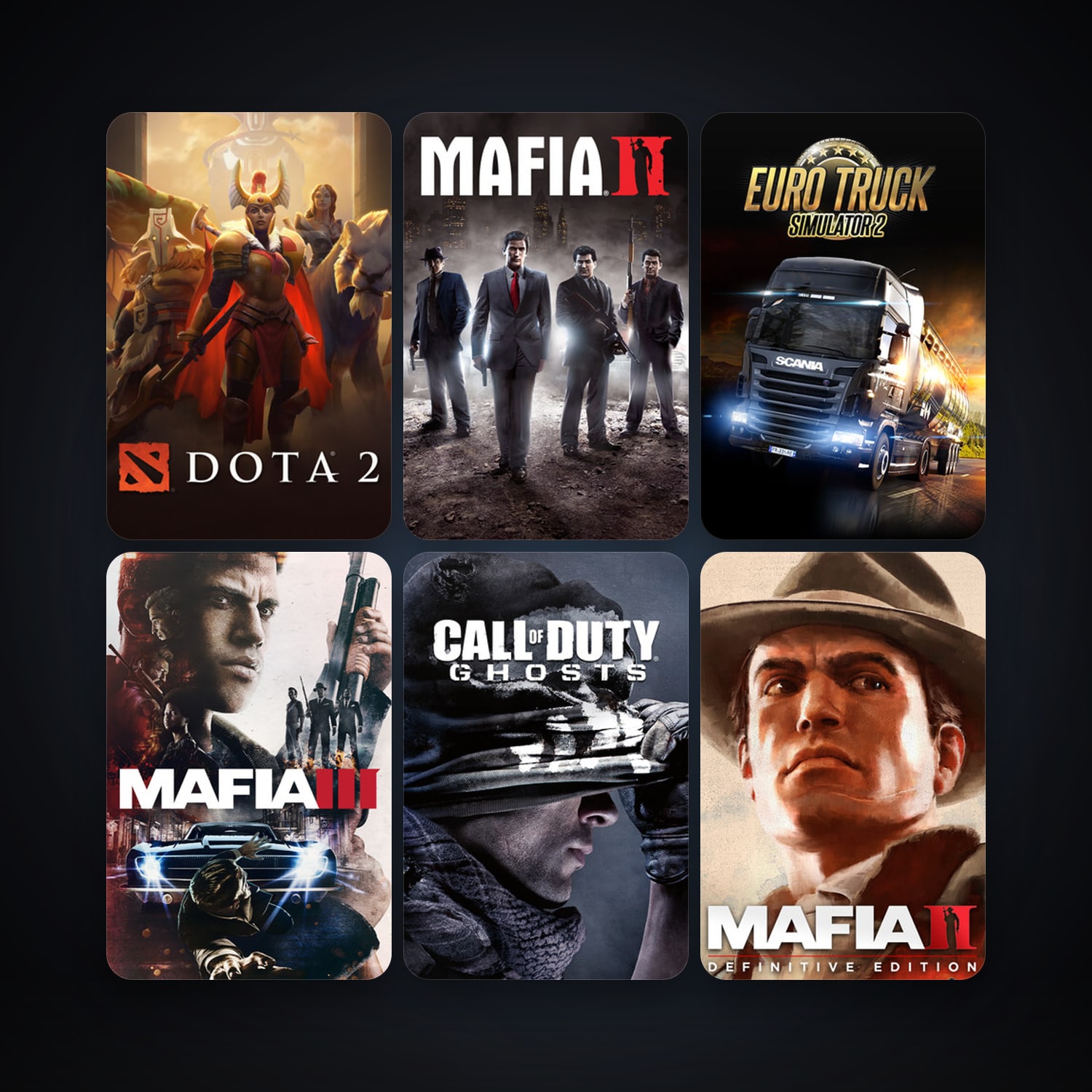 Dota 2 + Mafia II, 19 games, clean — HabibiAccounts