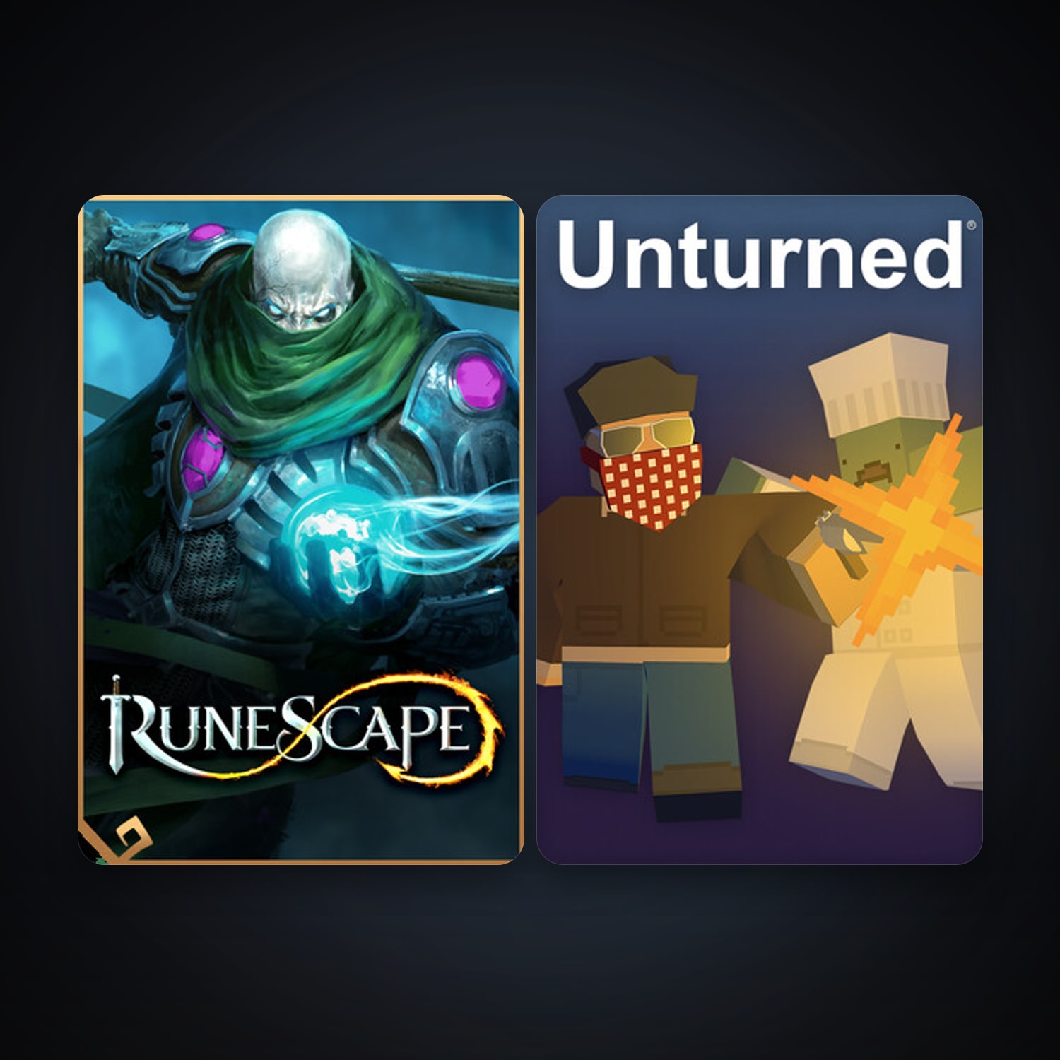 Unturned + RuneScape, 2 games, clean — HabibiAccounts