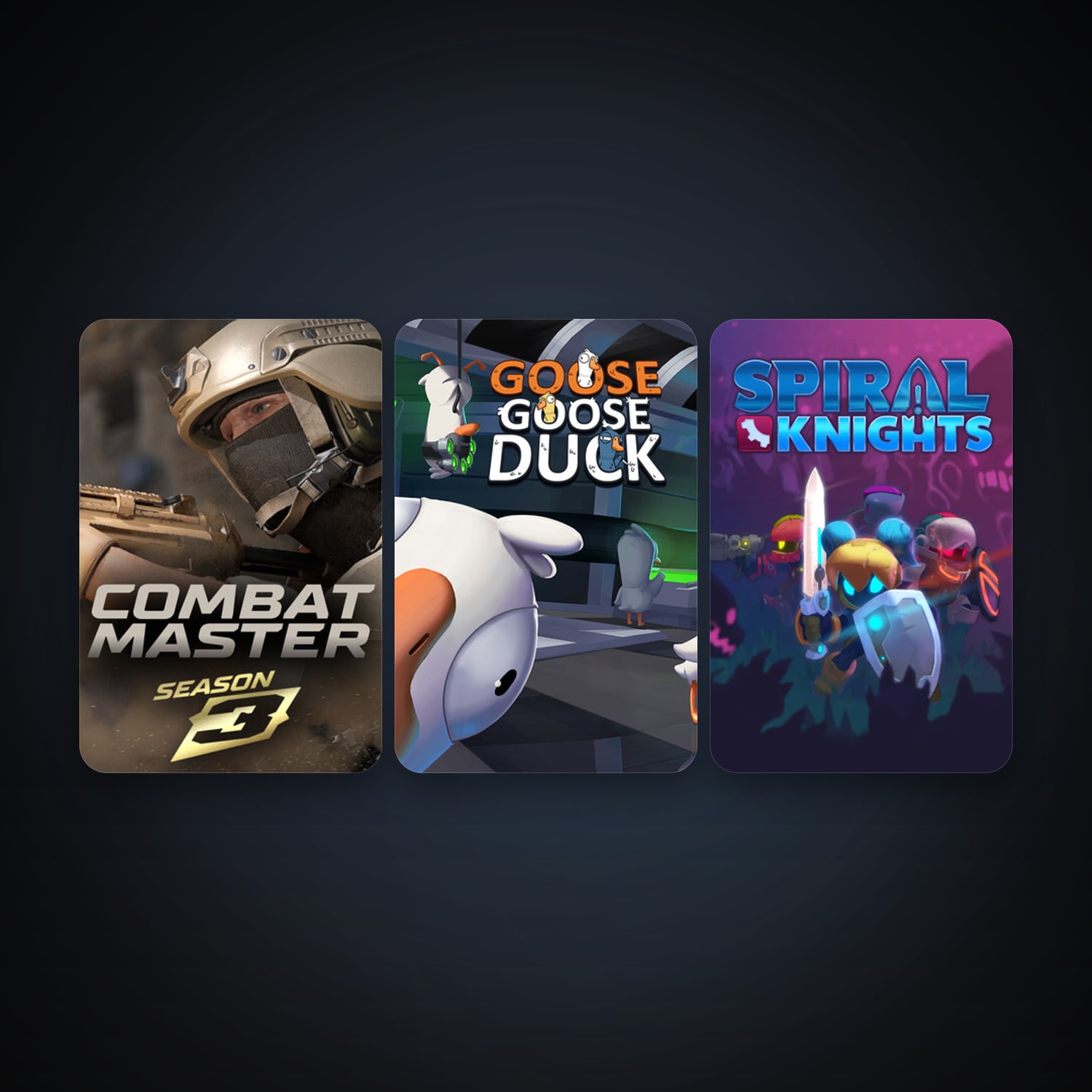 Spiral Knights + Goose Goose Duck, 4 games, clean — HabibiAccounts