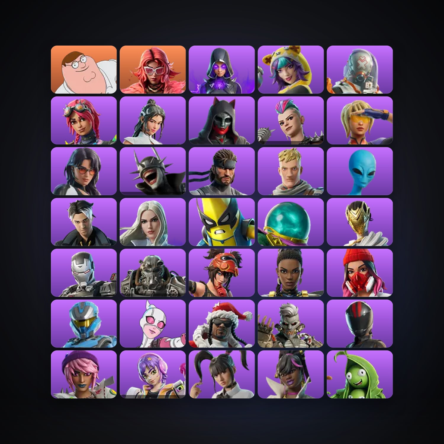 هالحساب فورتنايت، لوكر 56 سكن، 750 فيبوكس، لفل 1708، 136 فوز — HabibiAccounts