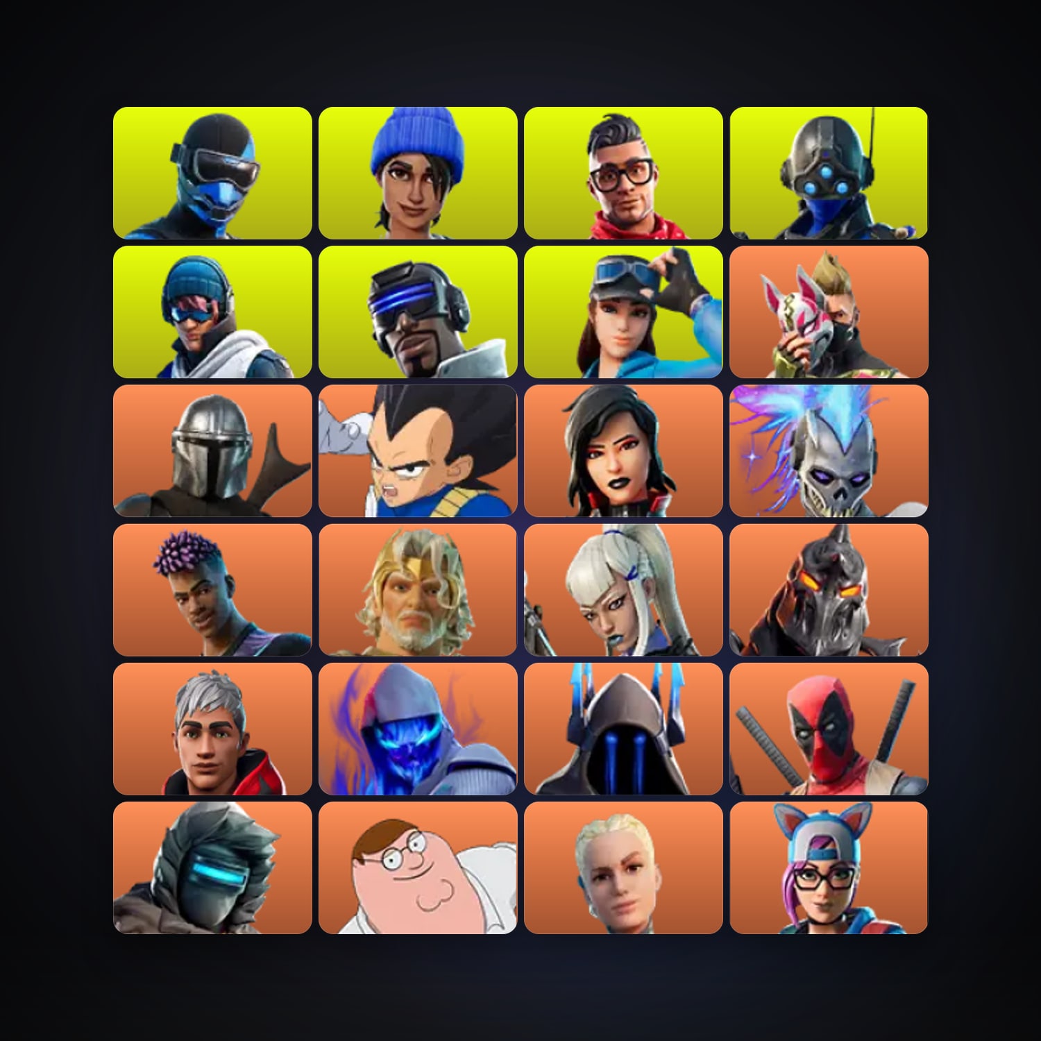 Fortnite locker — 252 skins — 300 V-Bucks — lvl 3414 — HabibiAccounts