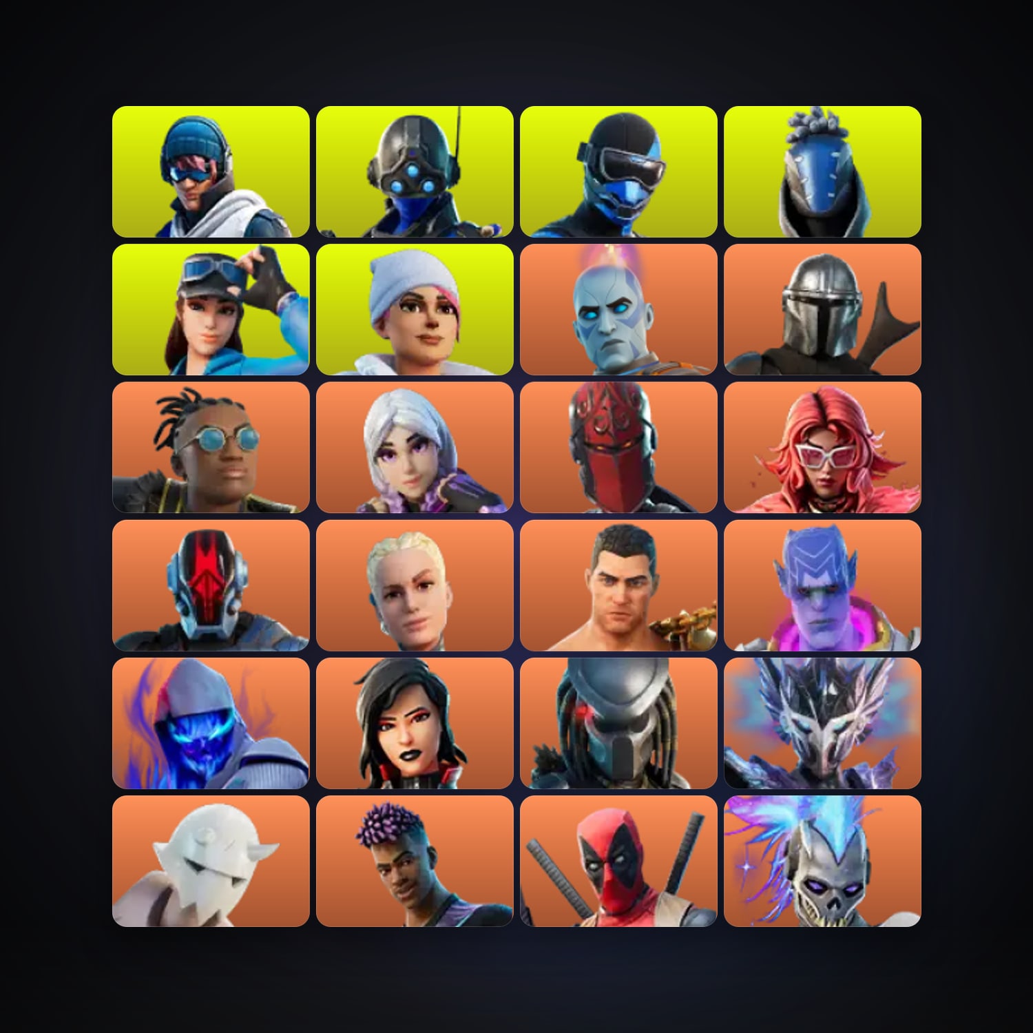 Fortnite locker — 169 skins — 350 V-Bucks — lvl 3035 — HabibiAccounts