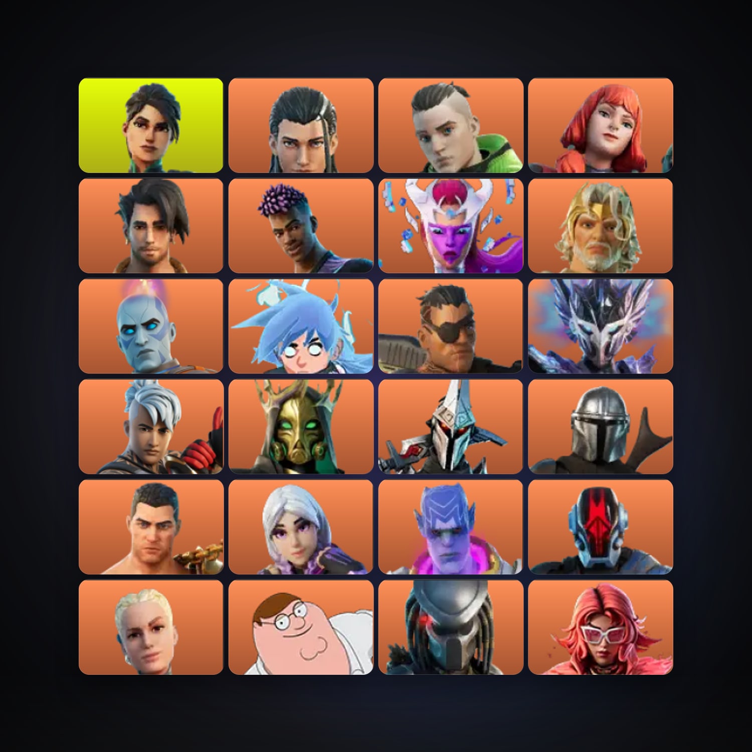 هالحساب فورتنايت، اللوكر مليان 312 سكن، 150 فيبوكس، لفل 6438، 975 فوز — HabibiAccounts