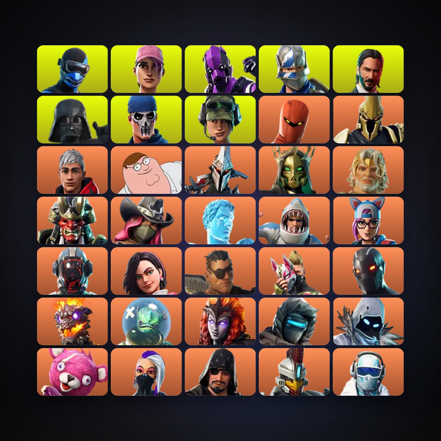 Fortnite locker — 262 skins — 200 V-Bucks — lvl 3121 — HabibiAccounts