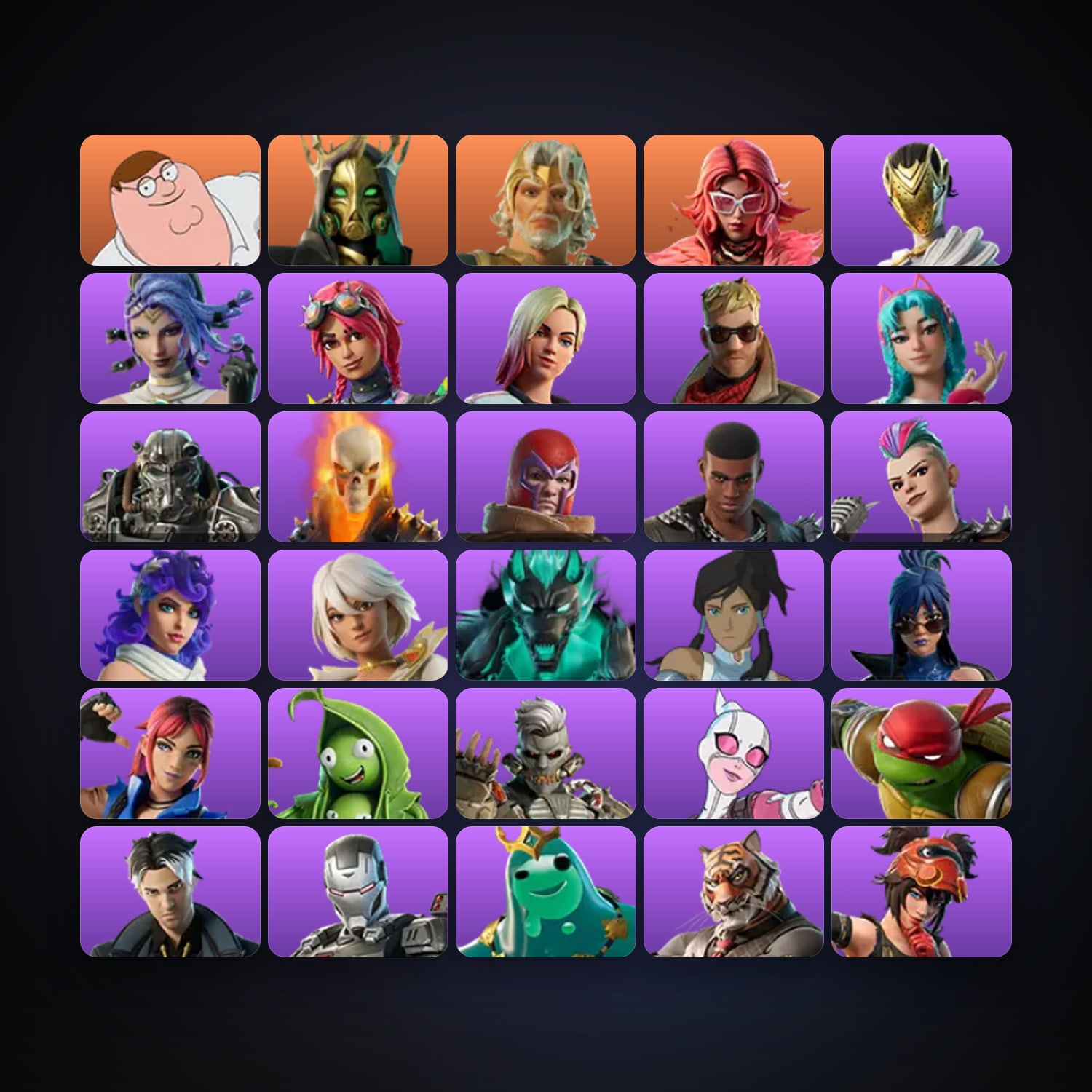 Fortnite locker — 34 skins — lvl 1016 — HabibiAccounts