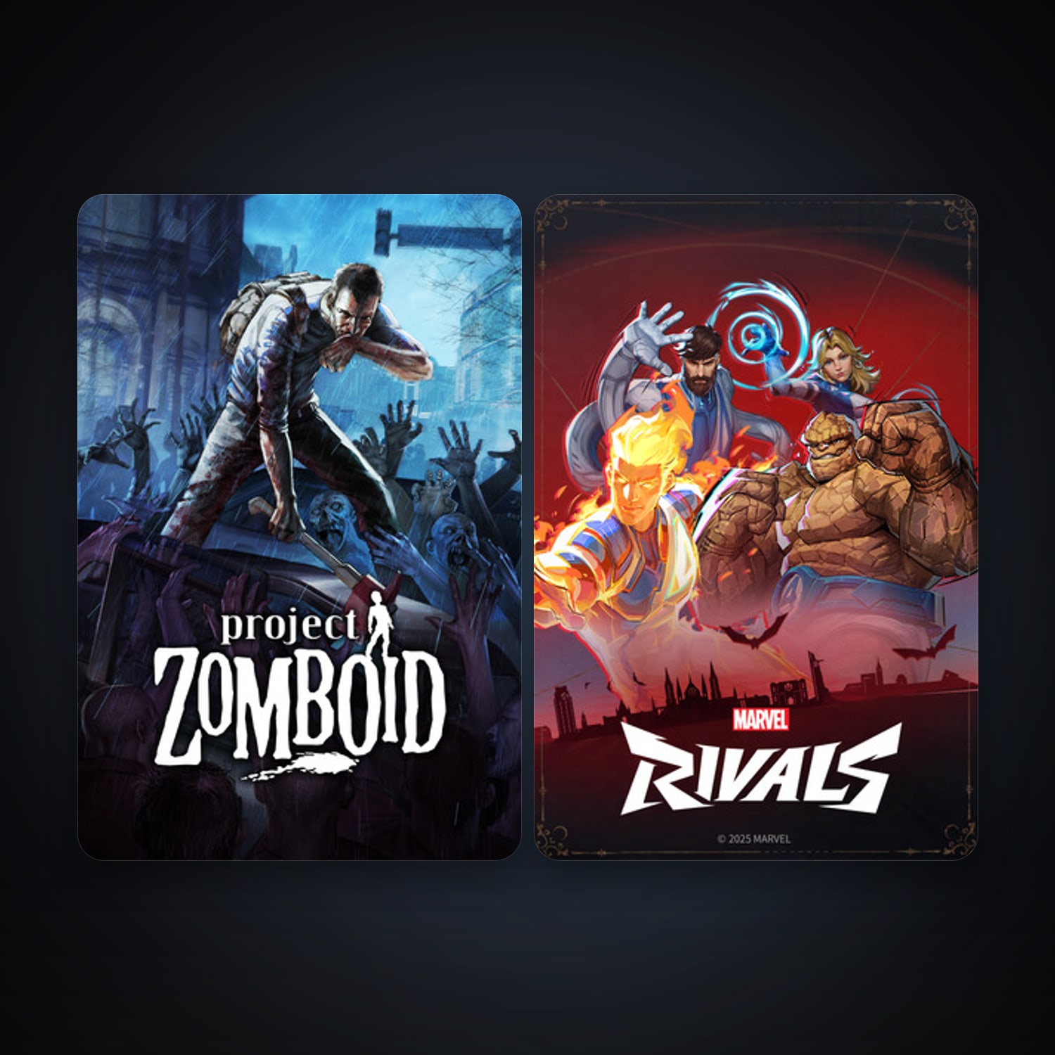 Project Zomboid + Marvel Rivals, 2 games, clean — HabibiAccounts