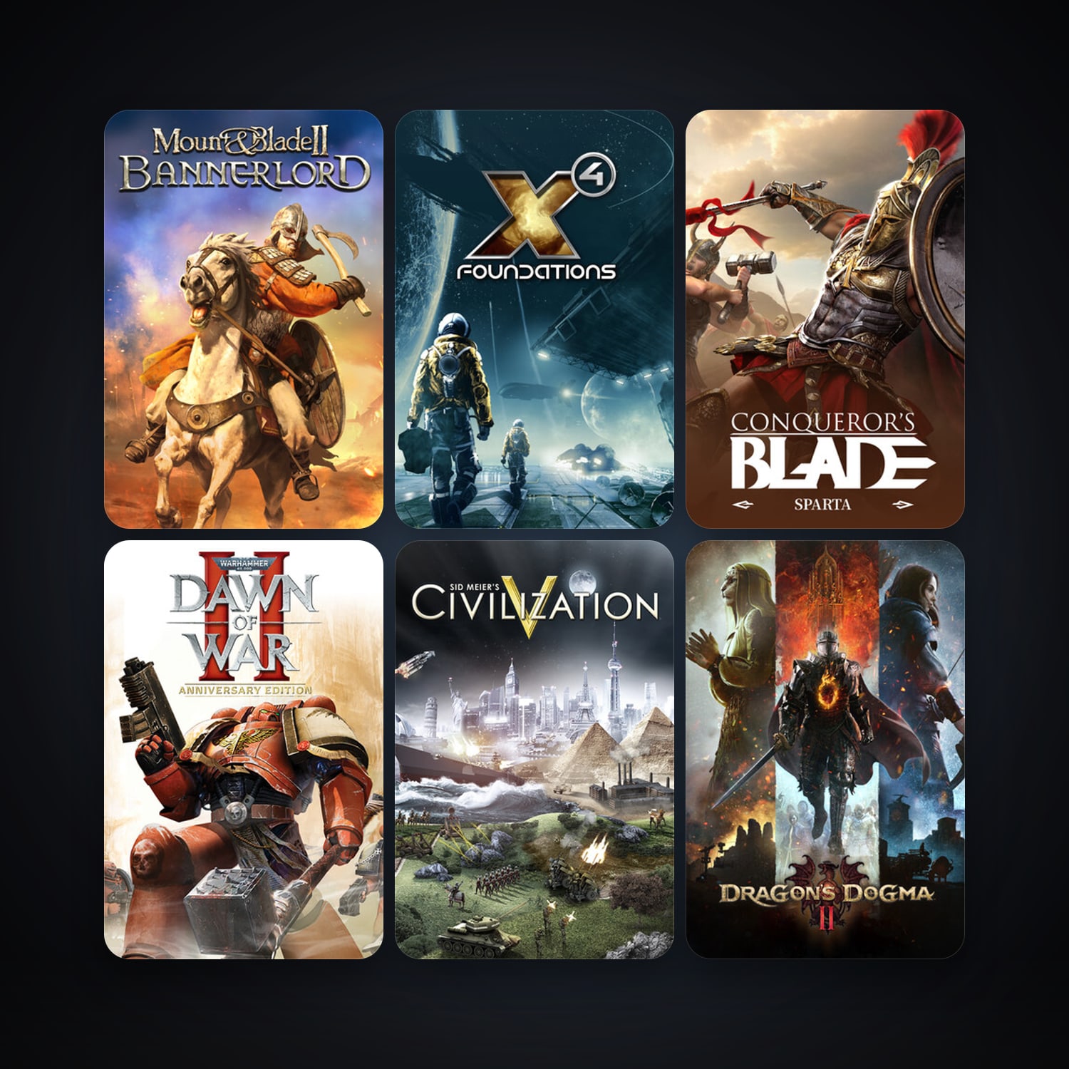 Sid Meier's Civilization V + Warhammer 40,000: Dawn of War II, 28 games, Steam 11, clean — HabibiAccounts