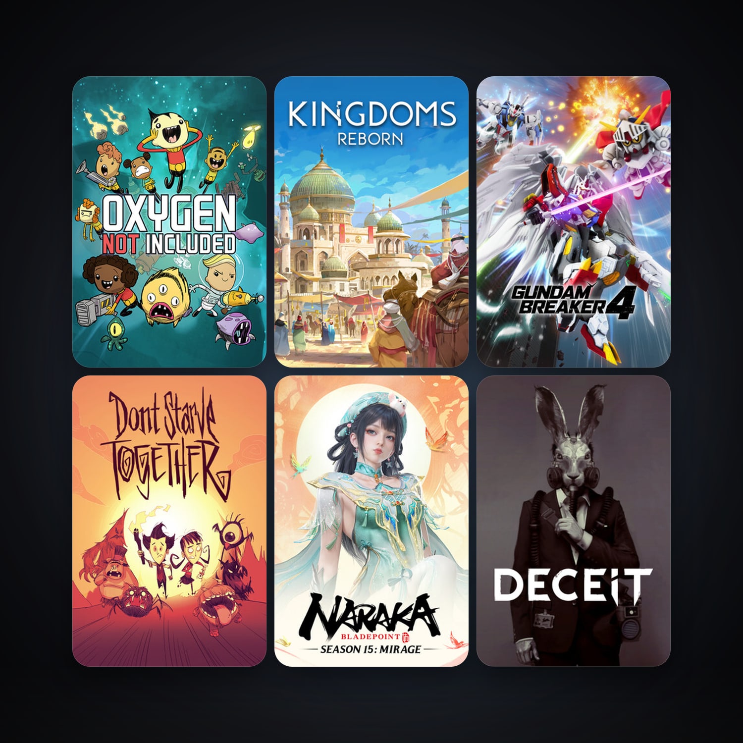 Don't Starve Together + Oxygen Not Included, 10 games, clean — HabibiAccounts