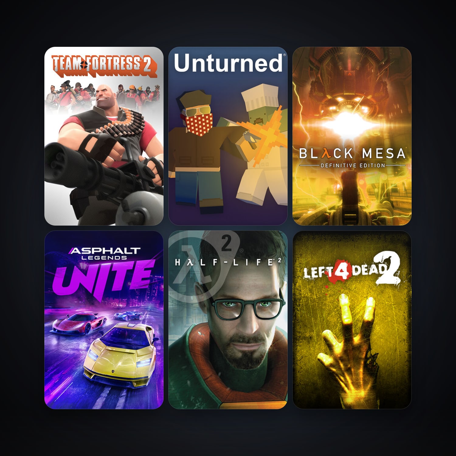 Half-Life 2 + Team Fortress 2, 20 games, clean — HabibiAccounts
