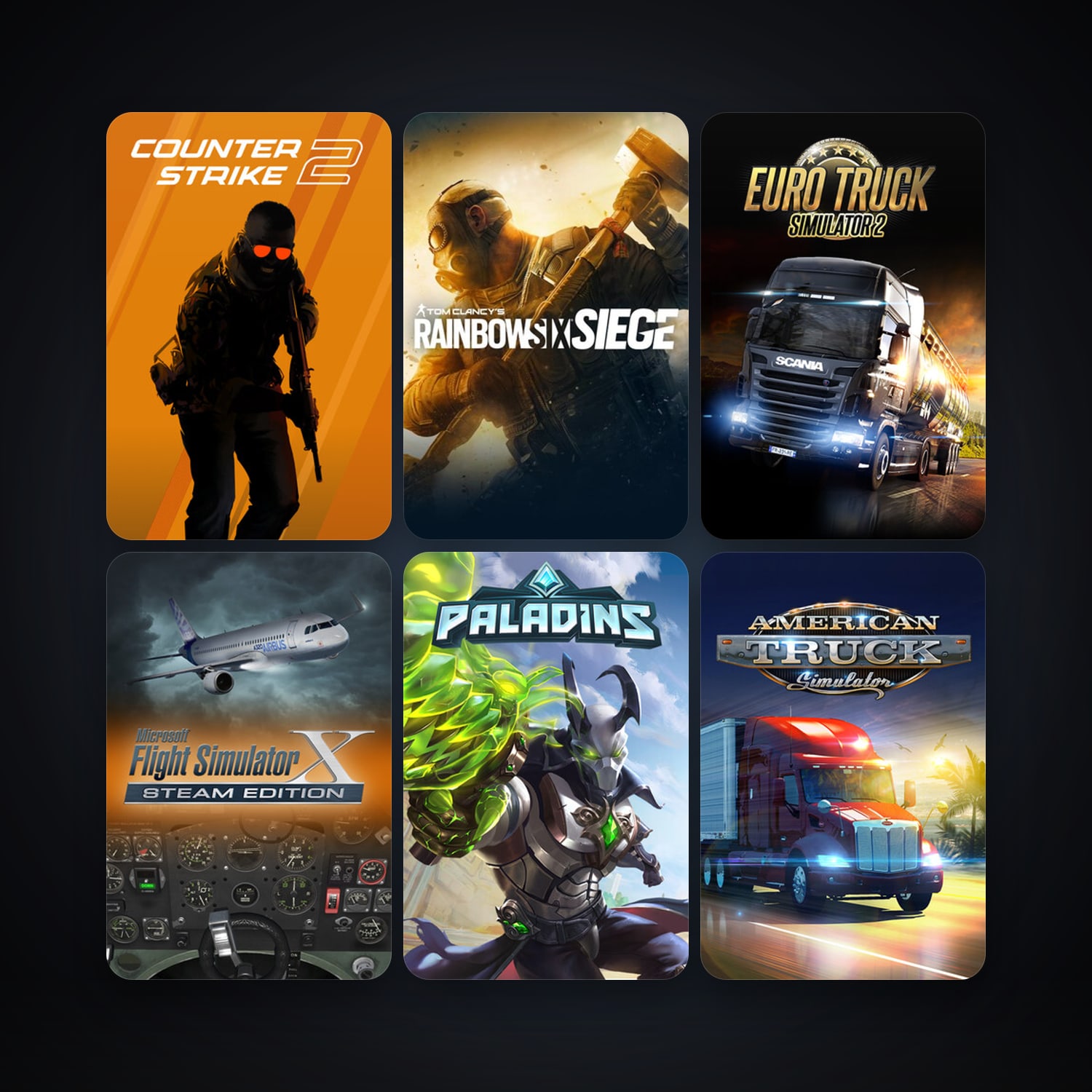 CS2 Prime + Euro Truck Simulator 2, 14 games, clean — HabibiAccounts