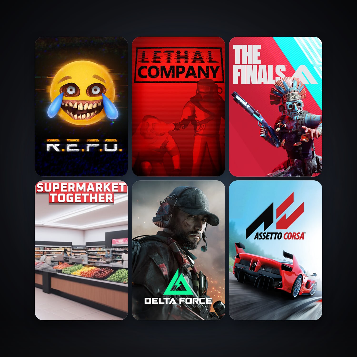 Assetto Corsa + Lethal Company, 11 games, clean — HabibiAccounts