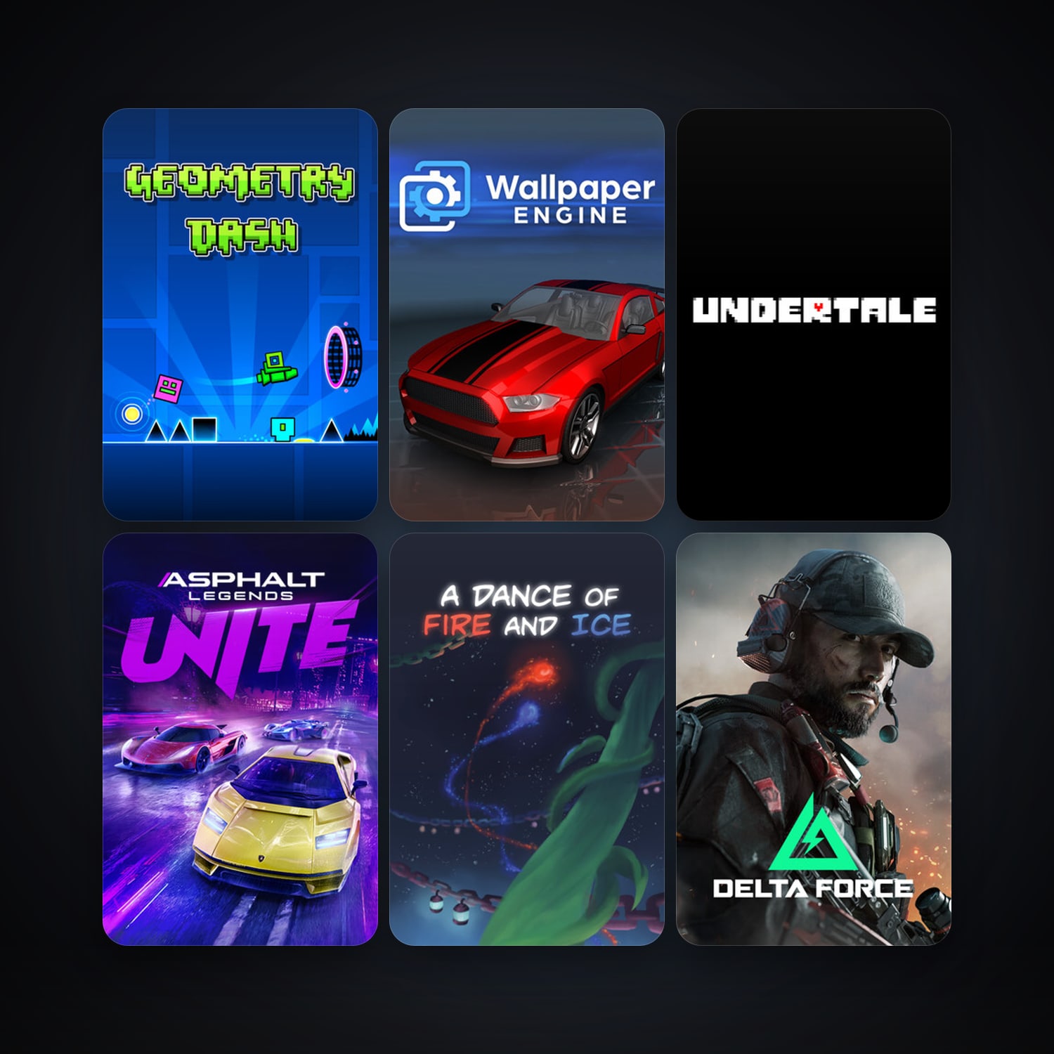 Geometry Dash + Undertale, 12 games, clean — HabibiAccounts