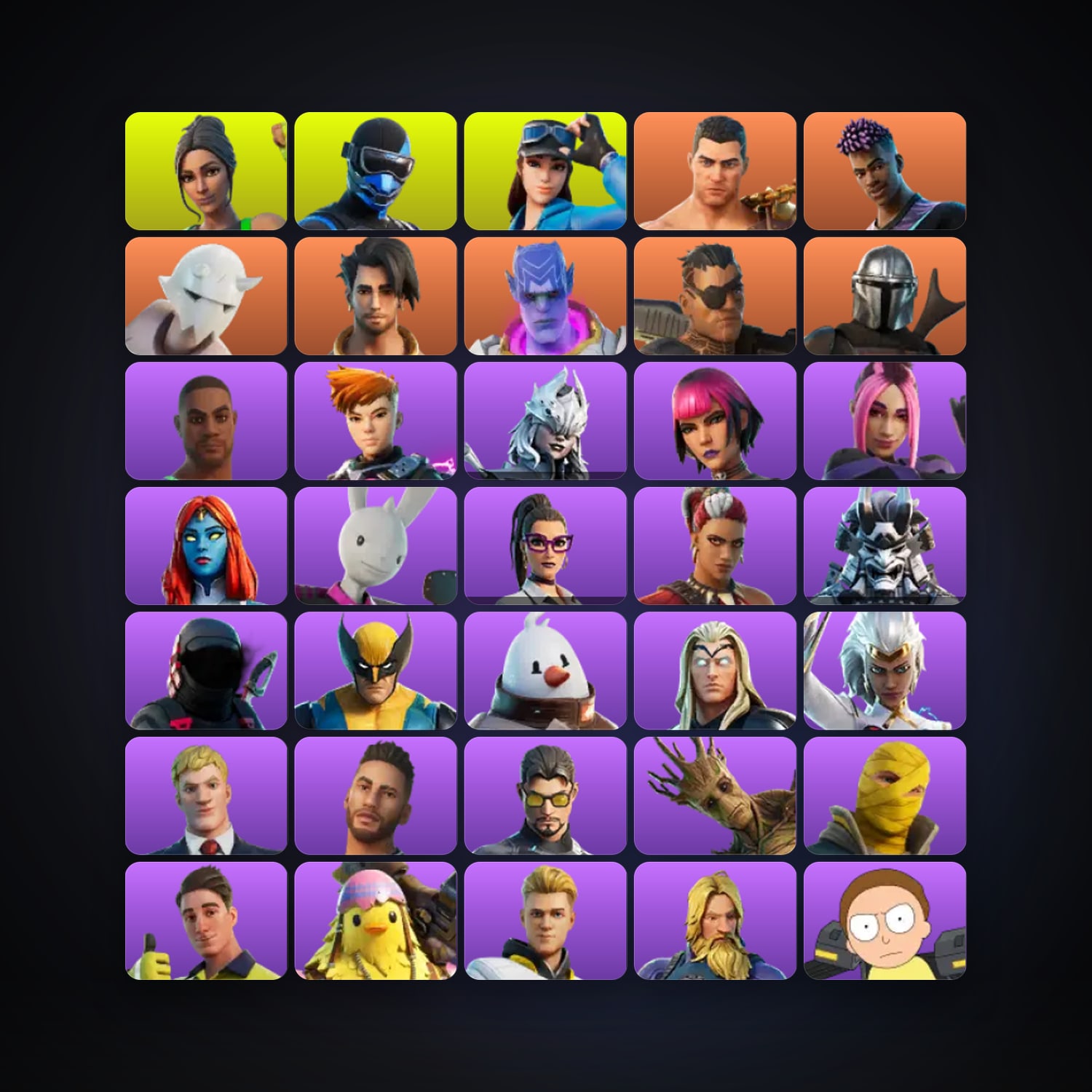 Fortnite locker — 69 skins — lvl 1092 — HabibiAccounts
