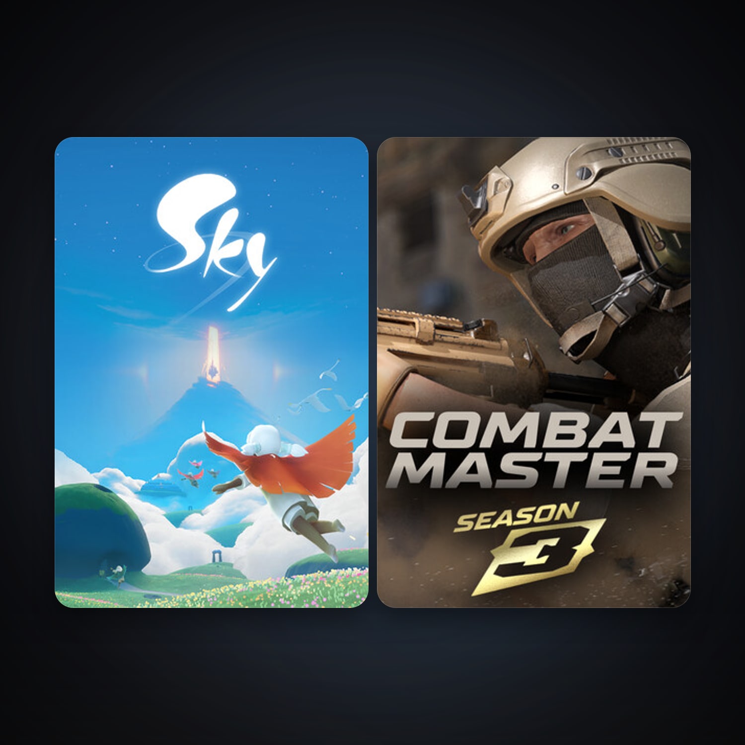 Combat Master: Season 1 + Sky: Children of the Light, 11 games, clean — HabibiAccounts