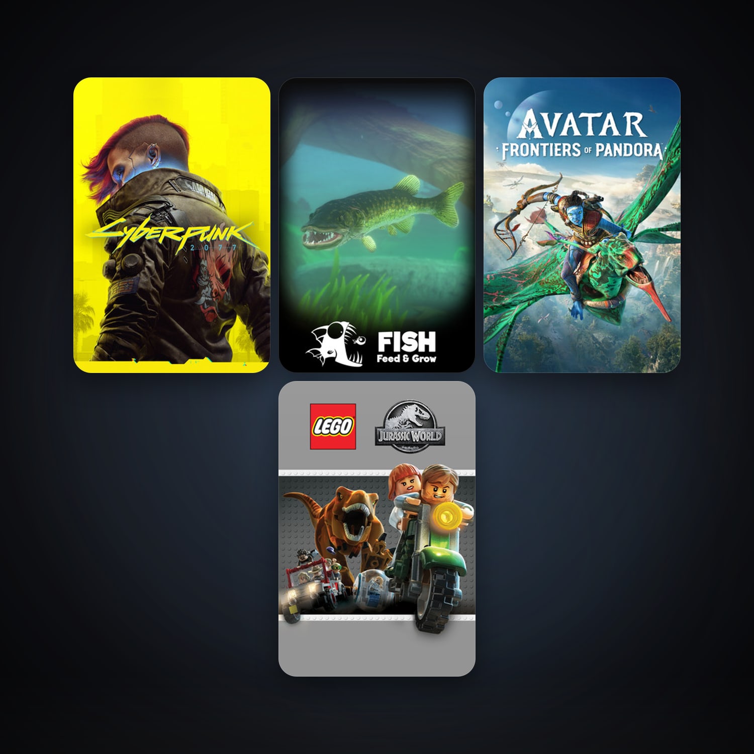 LEGO Jurassic World + Feed and Grow: Fish, 8 games, clean — HabibiAccounts