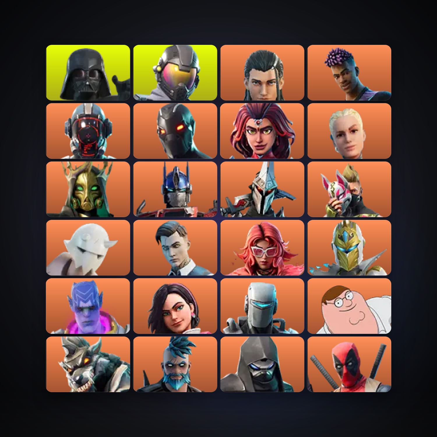 Fortnite locker — 245 skins — 550 V-Bucks — lvl 3372 — HabibiAccounts