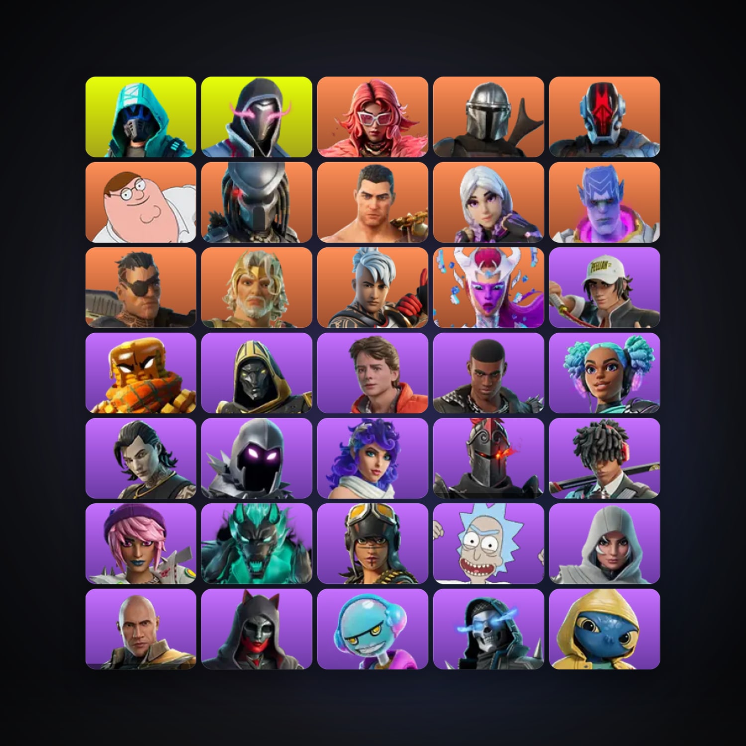 Fortnite locker — 151 skins — 3K V-Bucks — lvl 2288 — HabibiAccounts