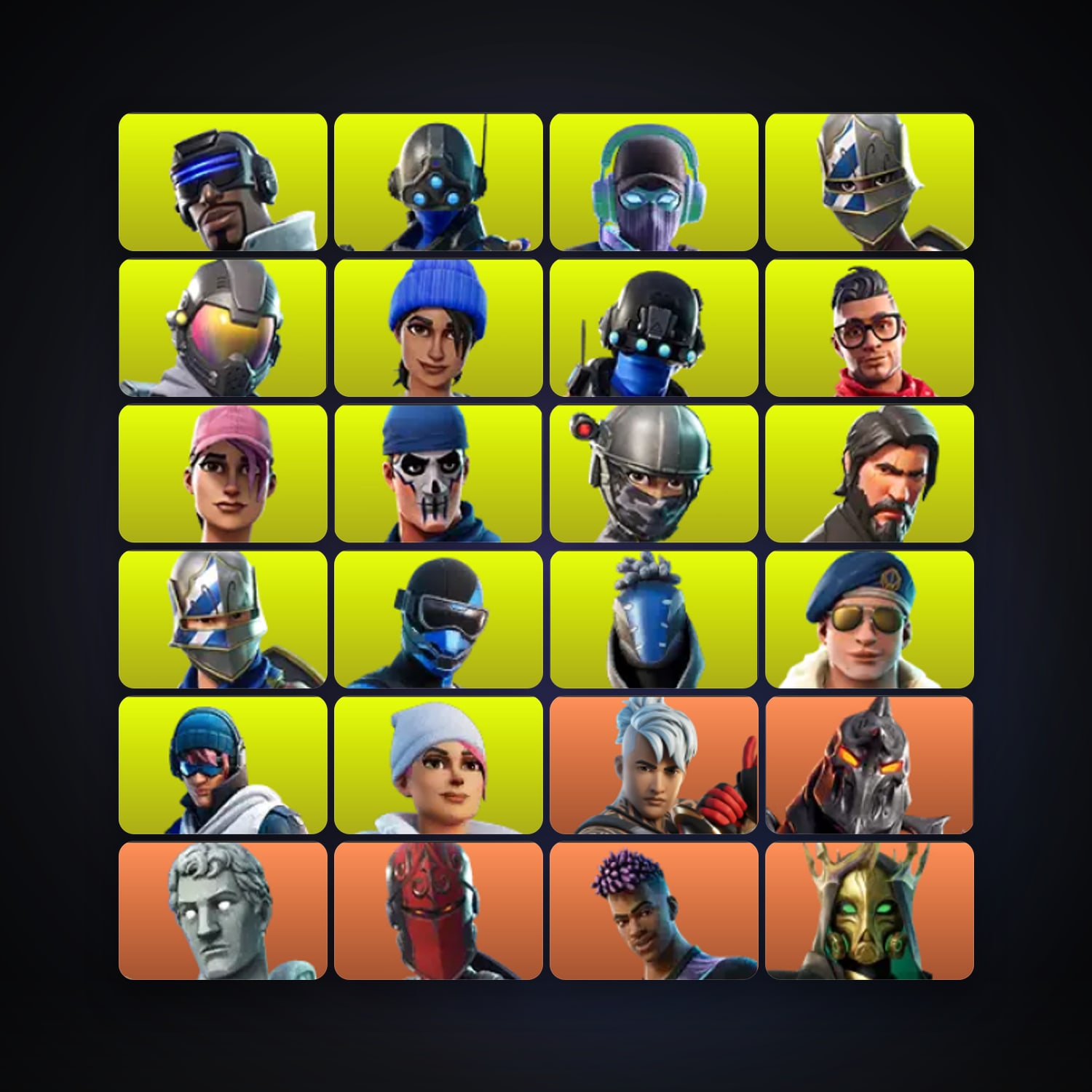هالحساب فورتنايت Ronin وRuin، اللوكر مليان 232 سكن، 1K فيبوكس، لفل 2934، 421 فوز — HabibiAccounts