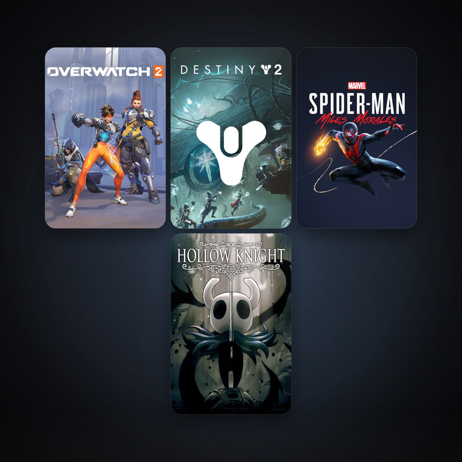Hollow Knight + Destiny 2, 8 games, clean — HabibiAccounts