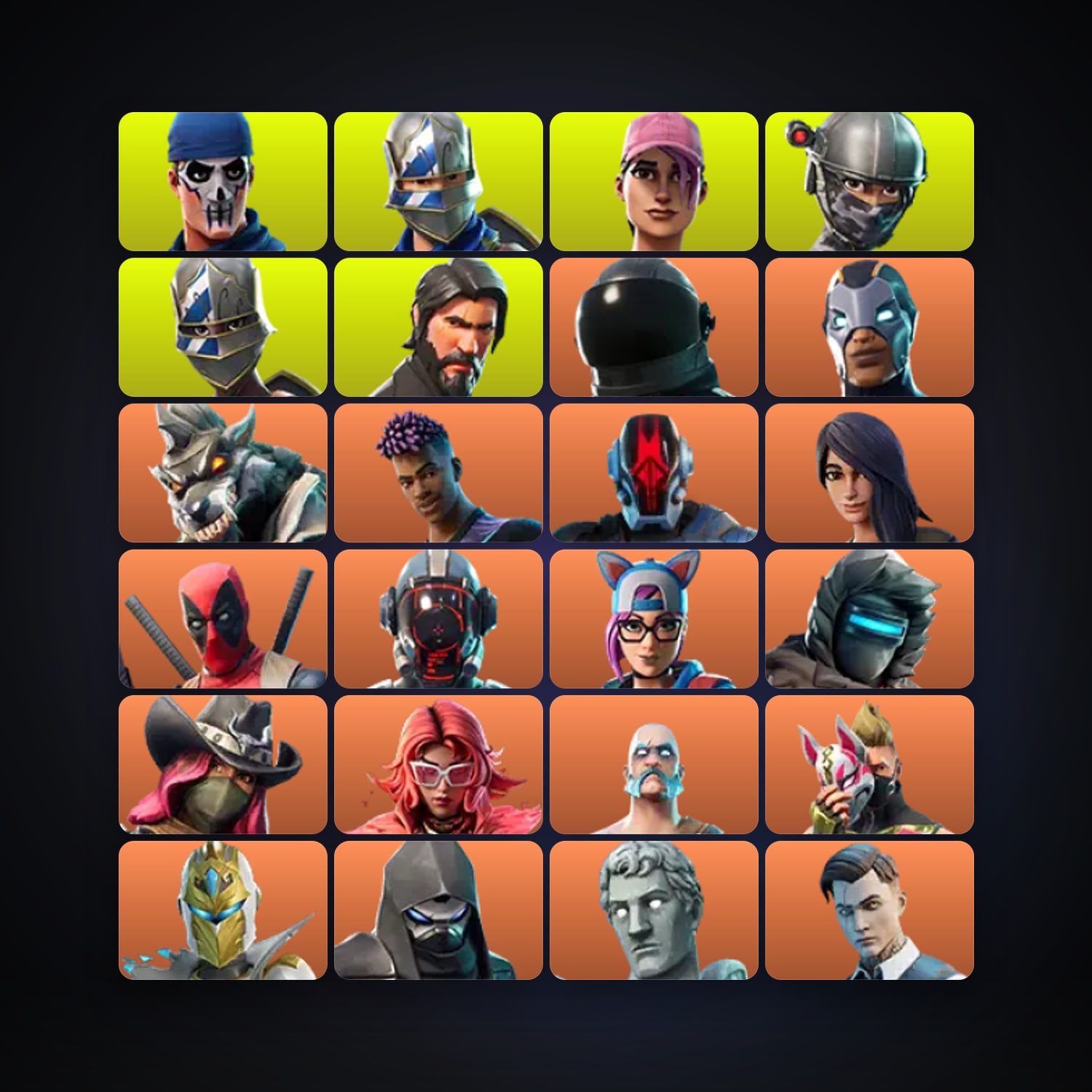 Fortnite locker — 143 skins — 1.4K V-Bucks — lvl 2639 — HabibiAccounts
