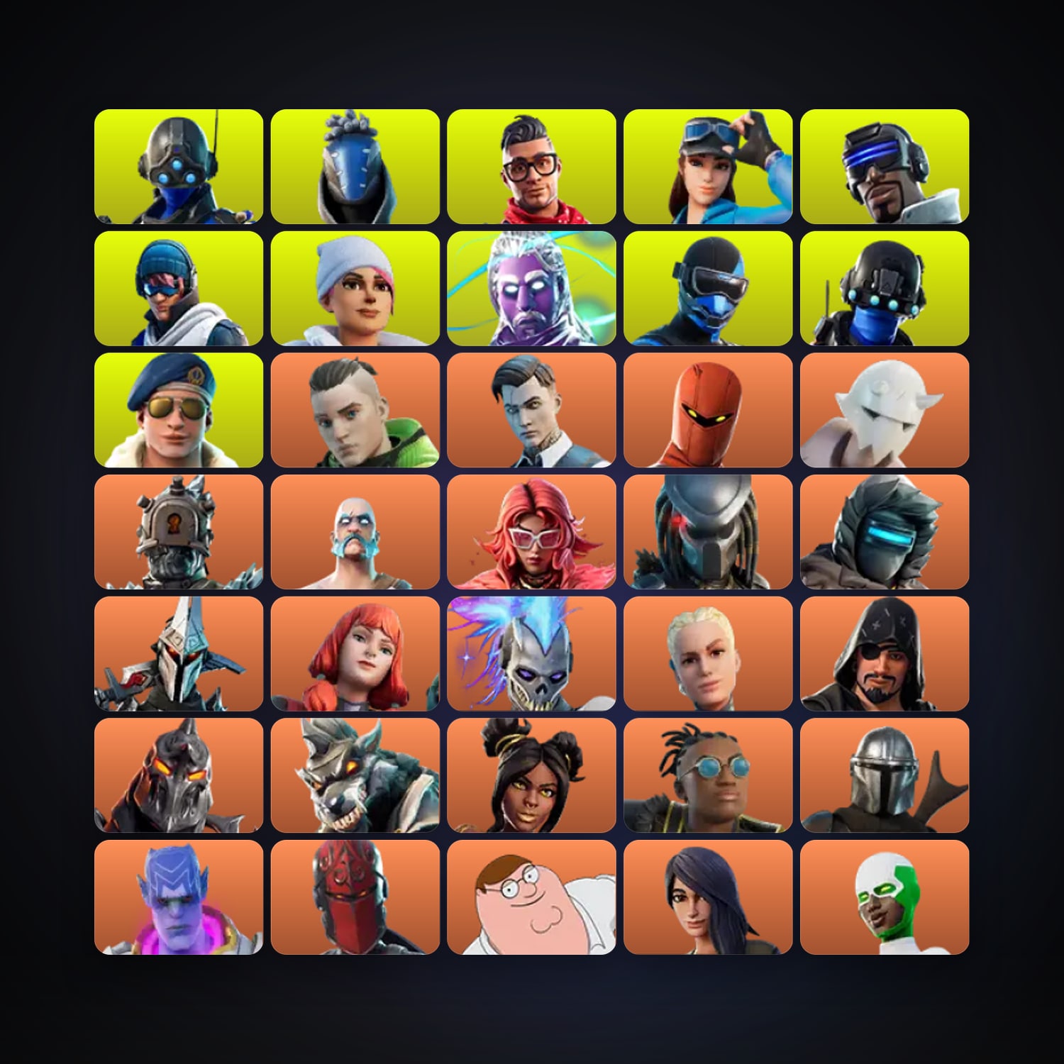 Fortnite locker — 187 skins — 300 V-Bucks — lvl 3031 — HabibiAccounts