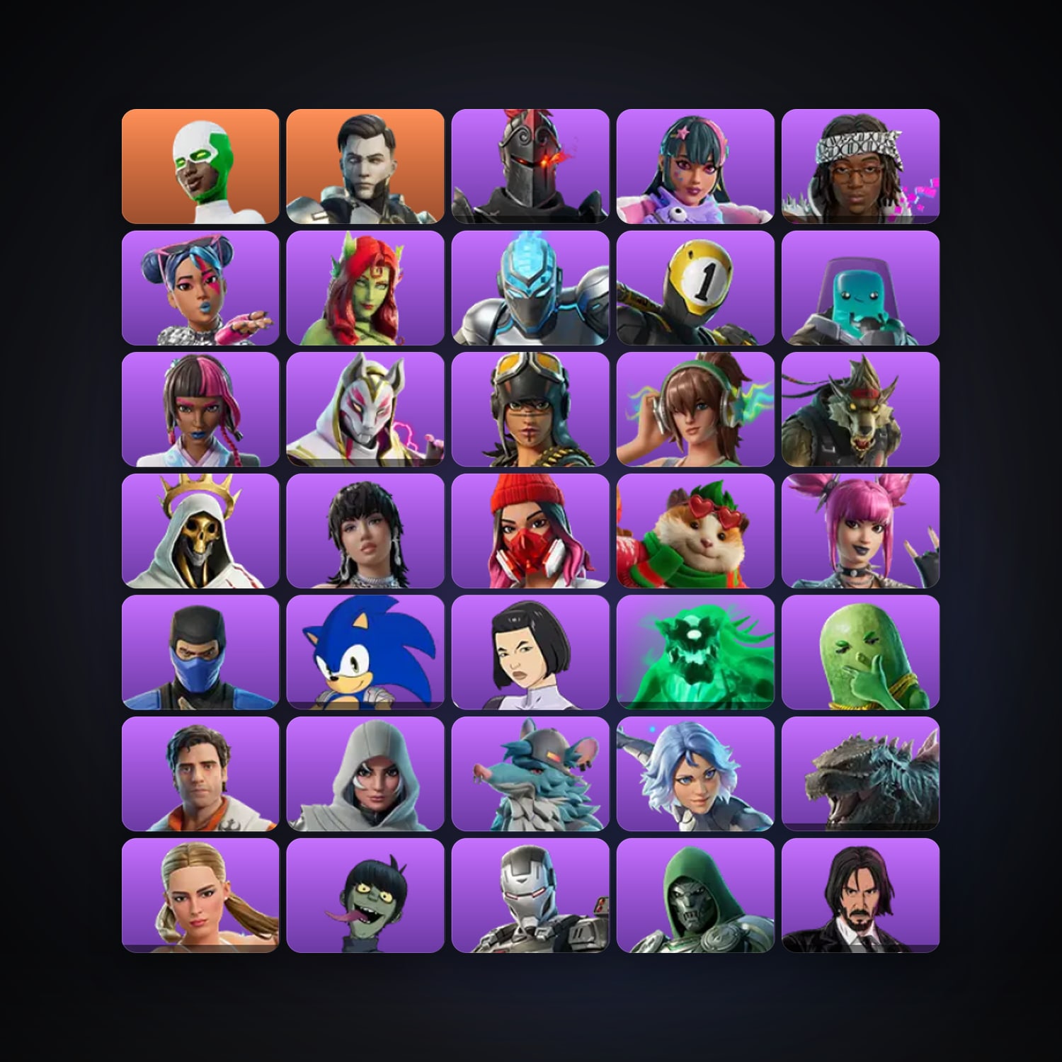 هالحساب فورتنايت Backlash وMidas Rex، اللوكر مليان 205 سكن، 2.5K فيبوكس، لفل 4472، 310 فوز — HabibiAccounts