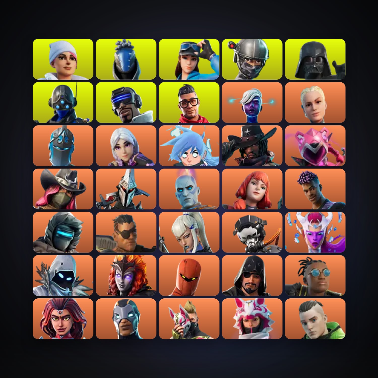 Fortnite locker — 222 skins — 600 V-Bucks — lvl 2514 — HabibiAccounts