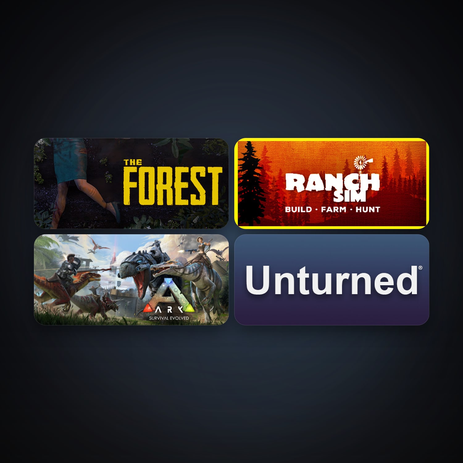 The Forest + Unturned, 8 games, clean — HabibiAccounts