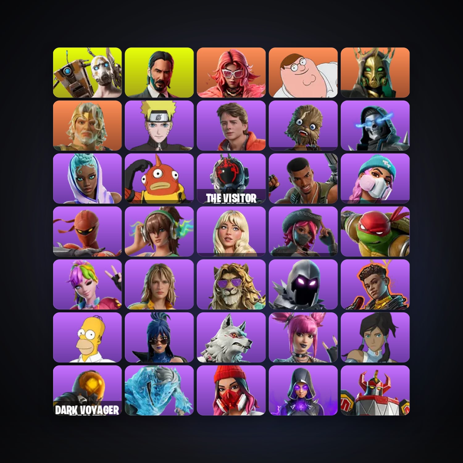 Valeria — Peter Griffin — 218 skins — 1.1K V-Bucks — lvl 2359 — HabibiAccounts