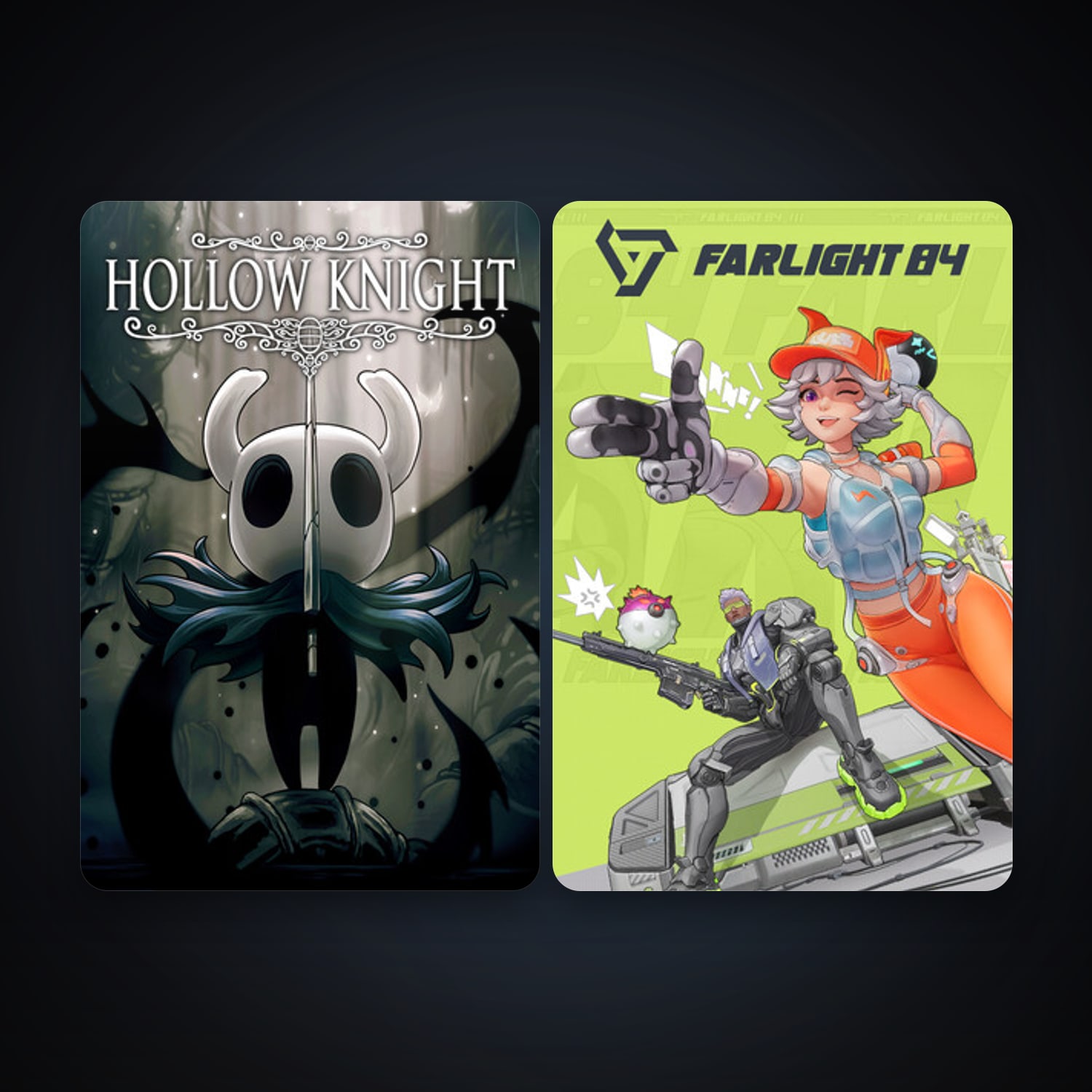Hollow Knight + Farlight 84, 4 games, clean — HabibiAccounts