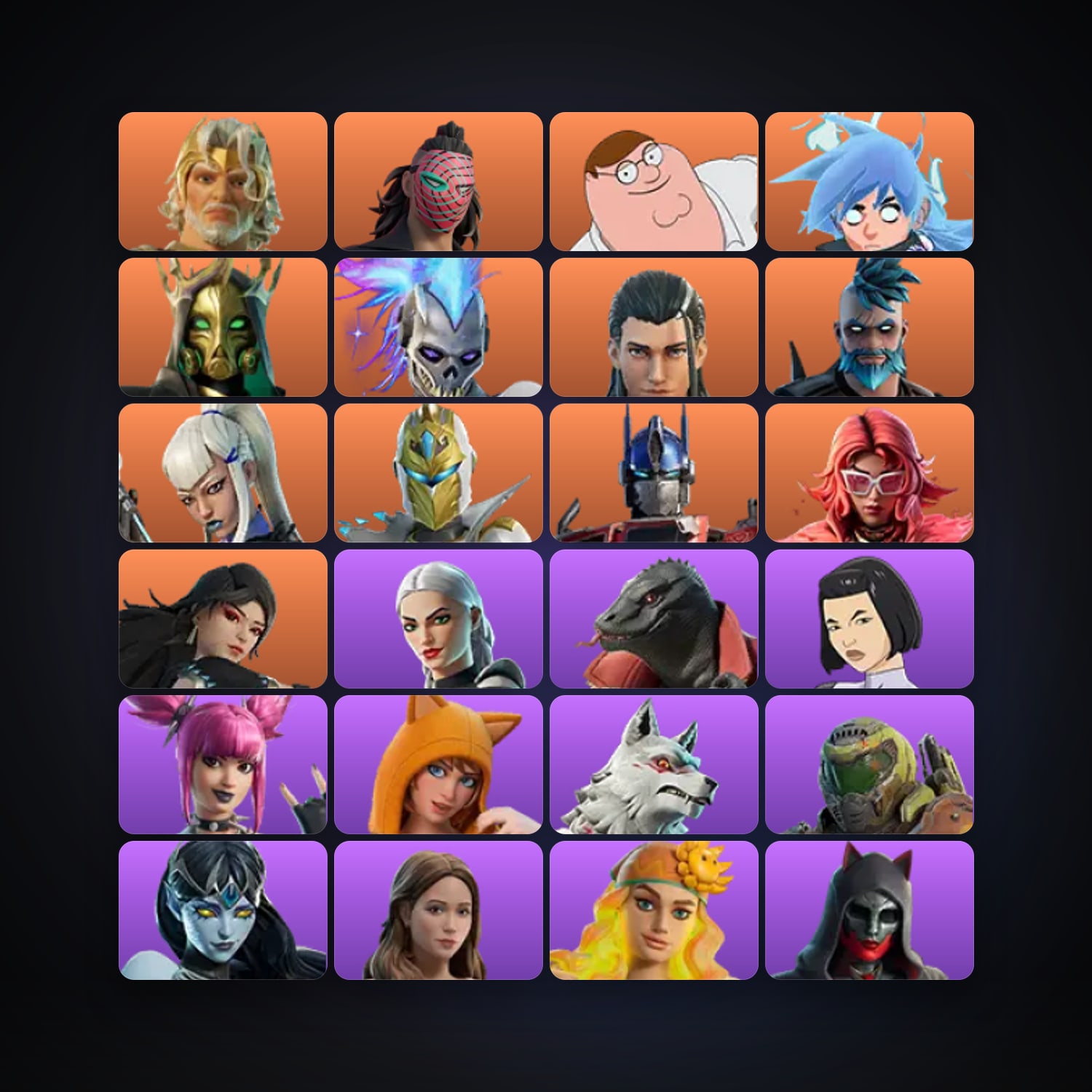 Fortnite locker — 99 skins — 1.4K V-Bucks — lvl 2949 — HabibiAccounts
