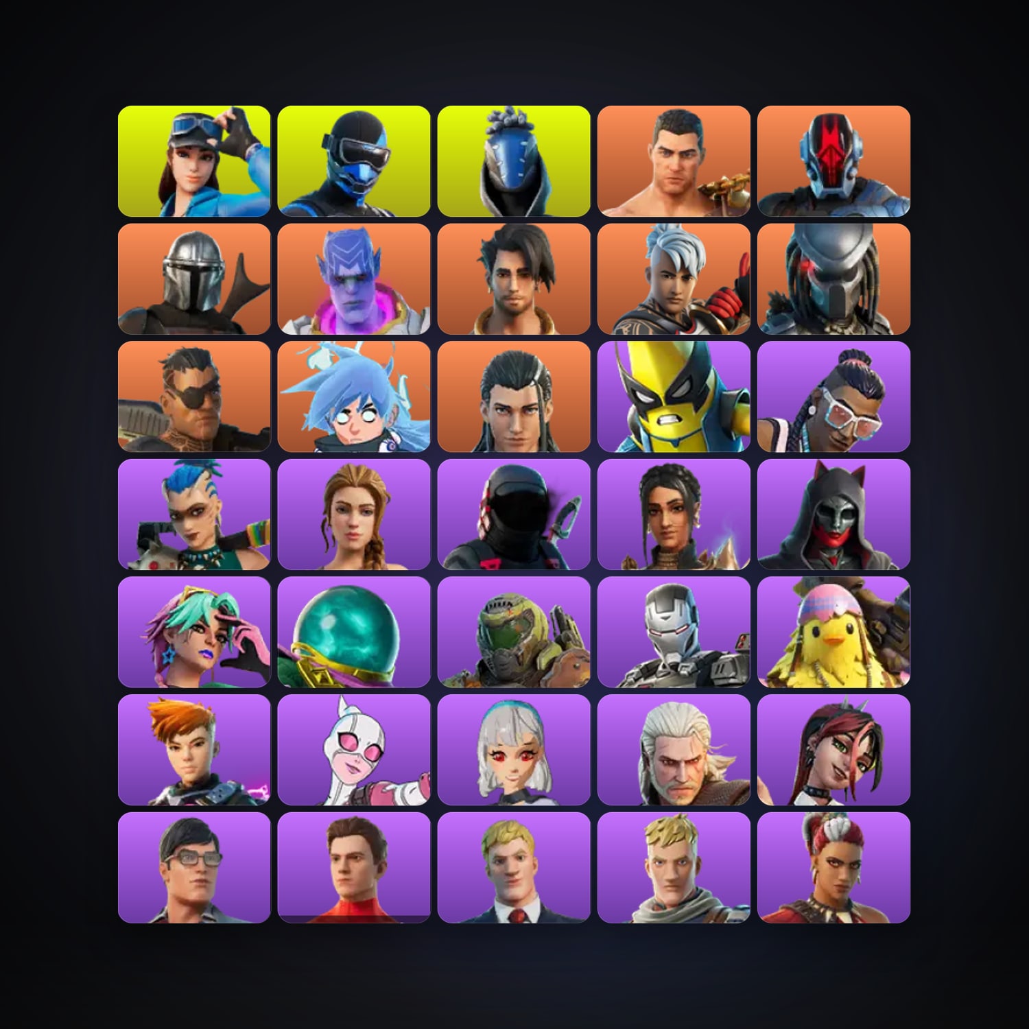 Fortnite locker — 63 skins — -50 V-Bucks — lvl 889 — HabibiAccounts