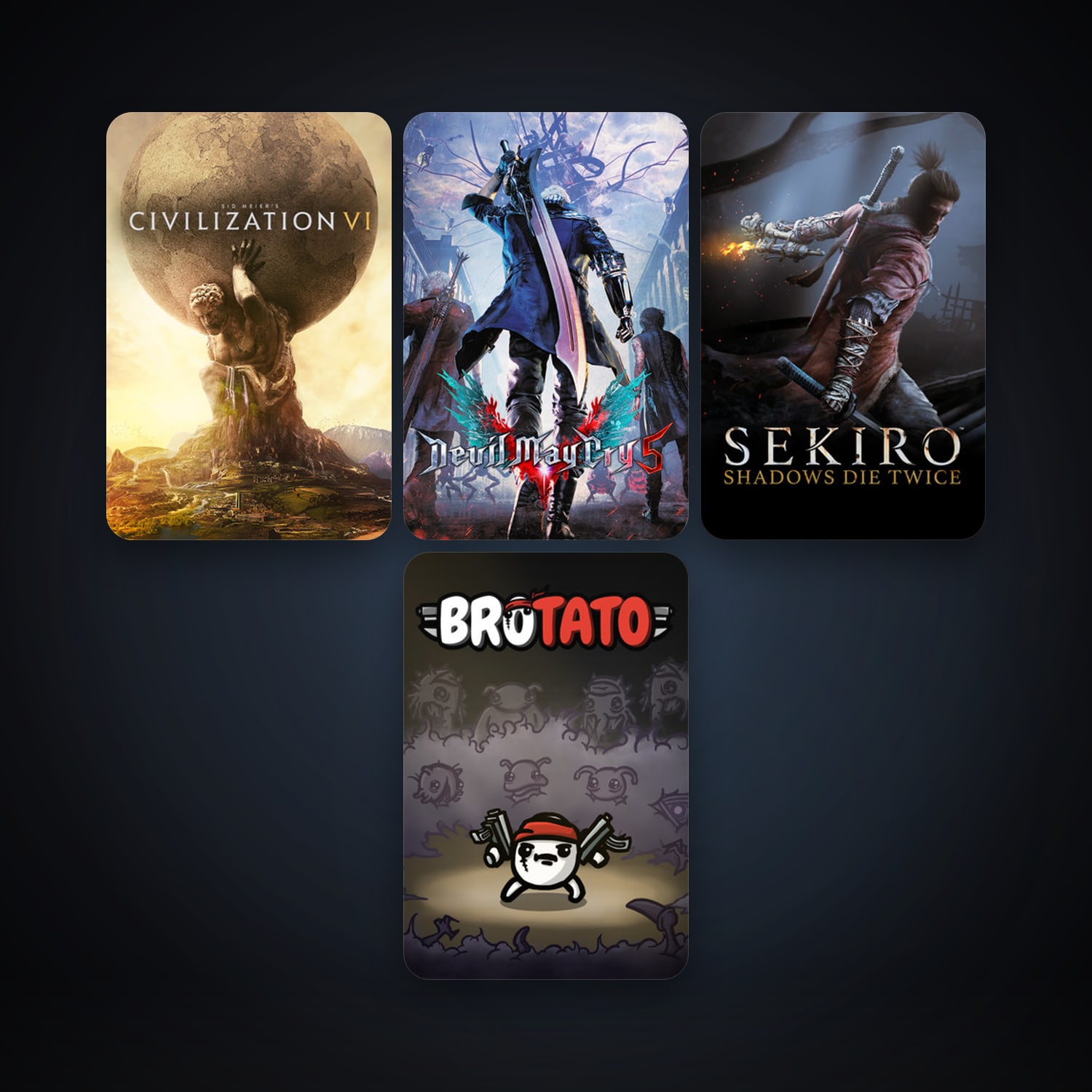 Sid Meier's Civilization VI + Devil May Cry 5, 10 games, clean — HabibiAccounts