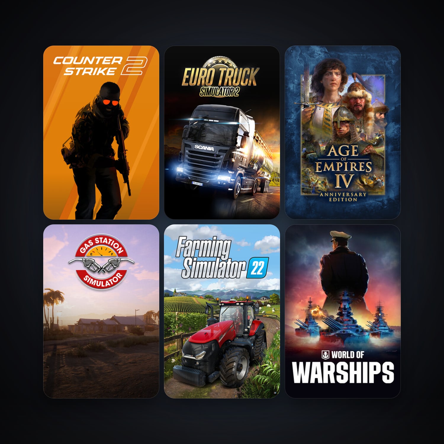 CS2 Prime + Euro Truck Simulator 2, 9 games, clean — HabibiAccounts