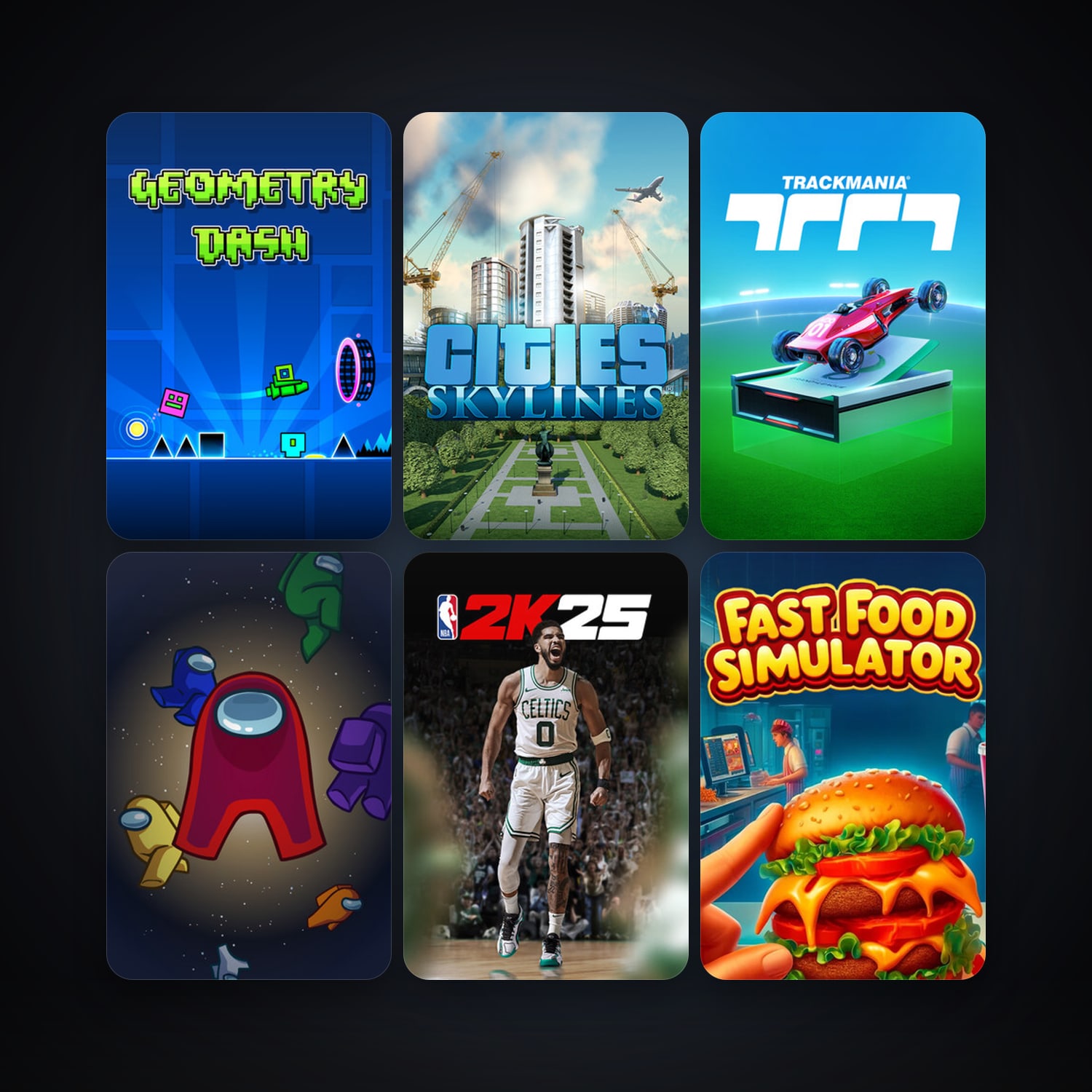 Cities: Skylines + Geometry Dash, 53 games, clean — HabibiAccounts