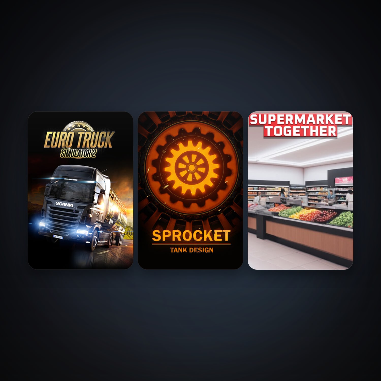 Euro Truck Simulator 2 + Sprocket, 5 games, clean — HabibiAccounts