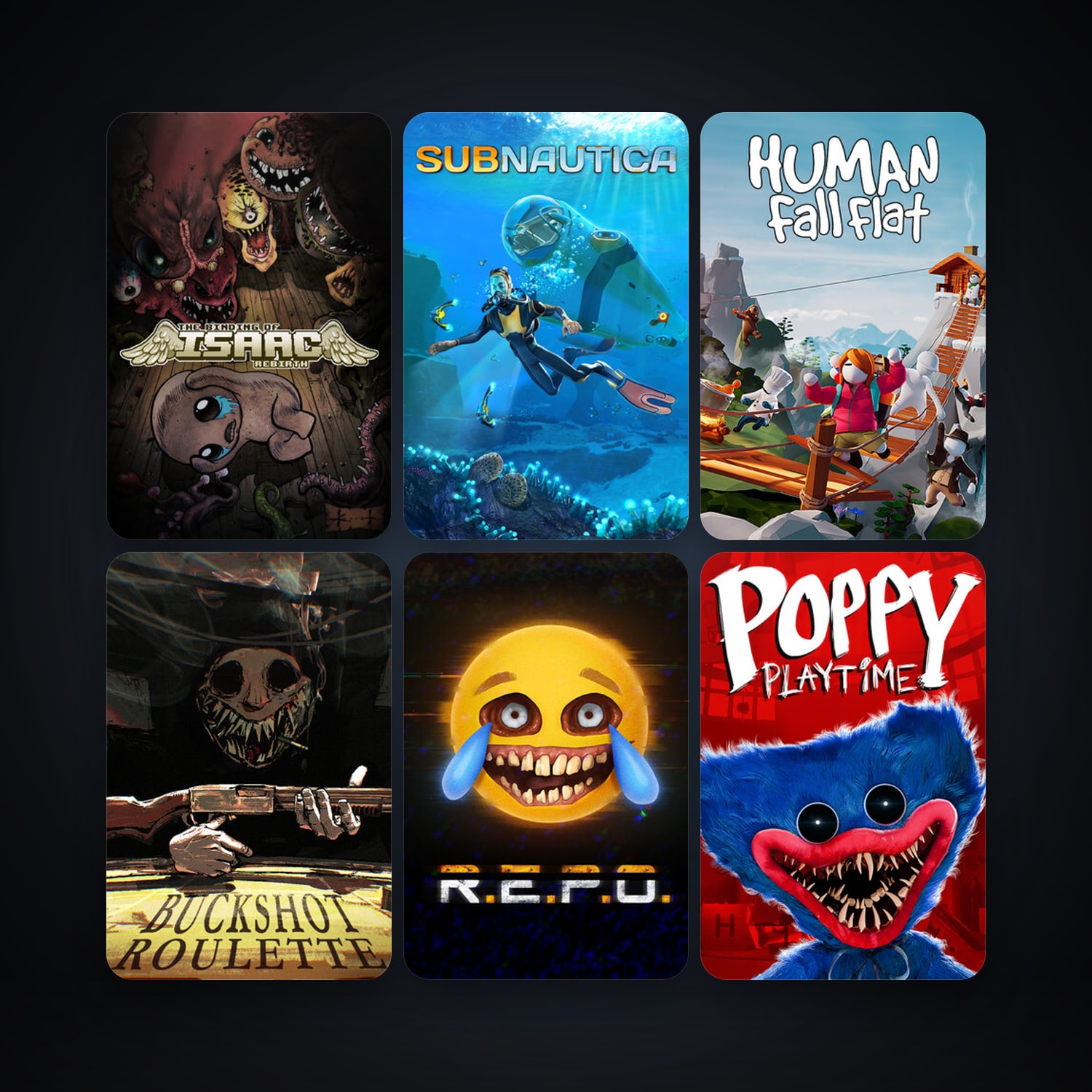The Binding of Isaac: Rebirth + Subnautica, 12 games, clean — HabibiAccounts