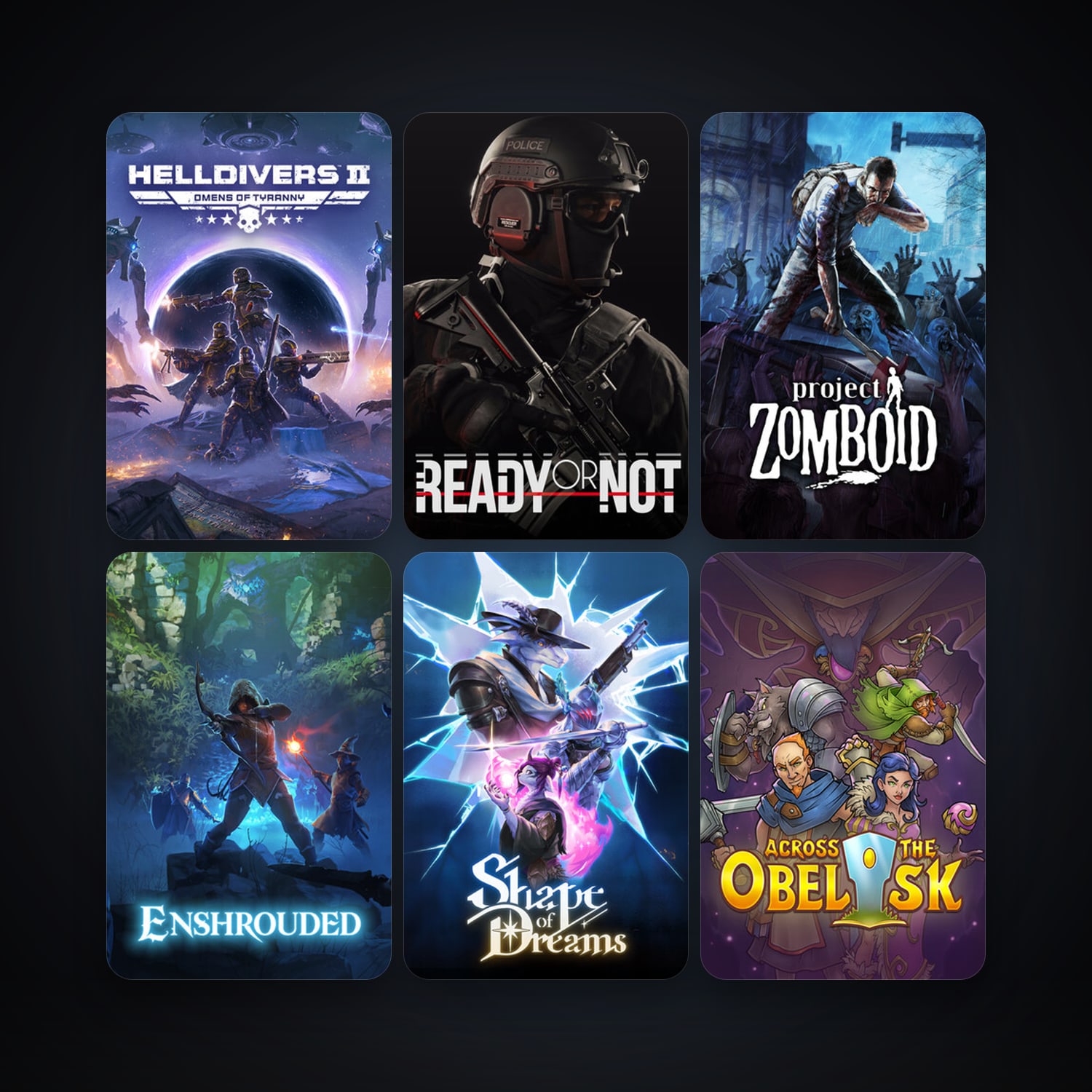 Project Zomboid + HELLDIVERS 2, 91 games, clean — HabibiAccounts