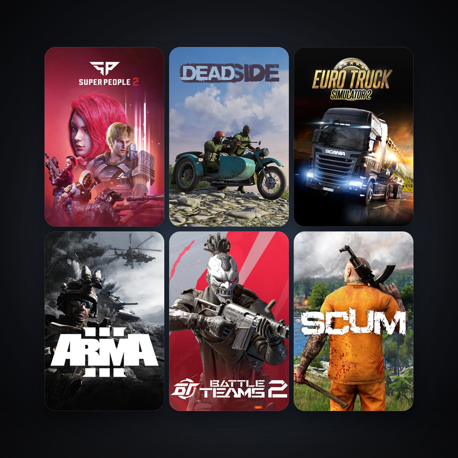 Arma 3 + Euro Truck Simulator 2, 106 games, Steam 11, clean — HabibiAccounts
