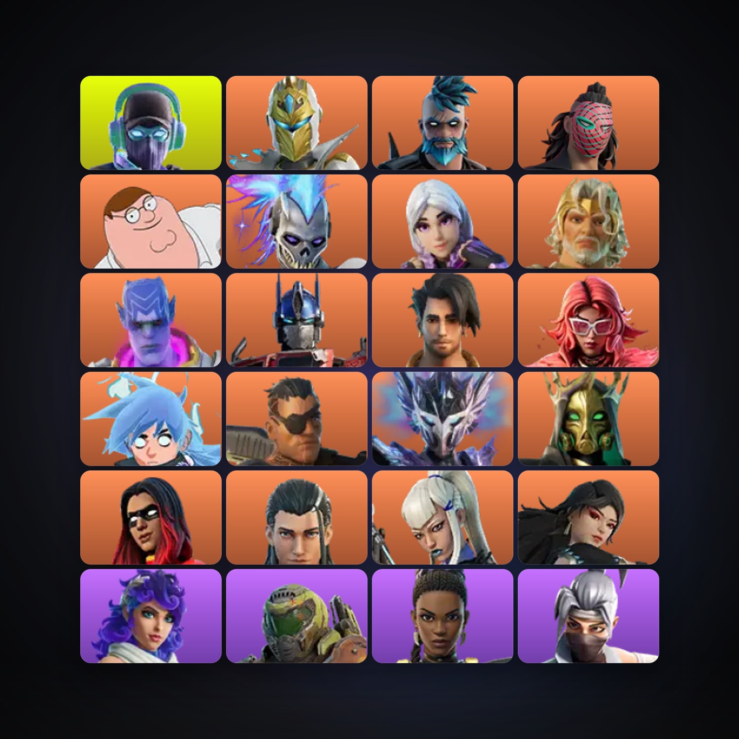 Fortnite locker — 156 skins — 1.1K V-Bucks — lvl 5131 — HabibiAccounts