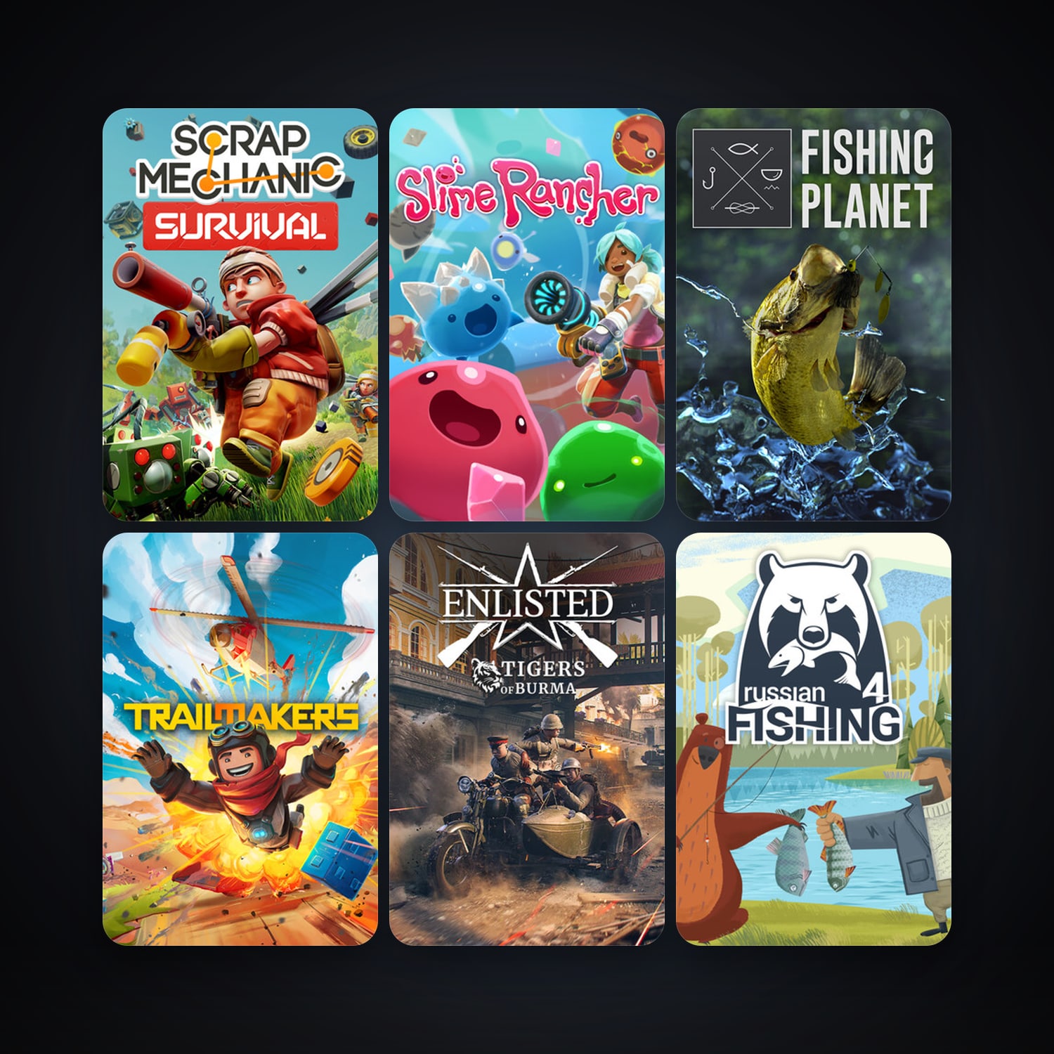 Fishing Planet + Scrap Mechanic, 14 games, clean — HabibiAccounts