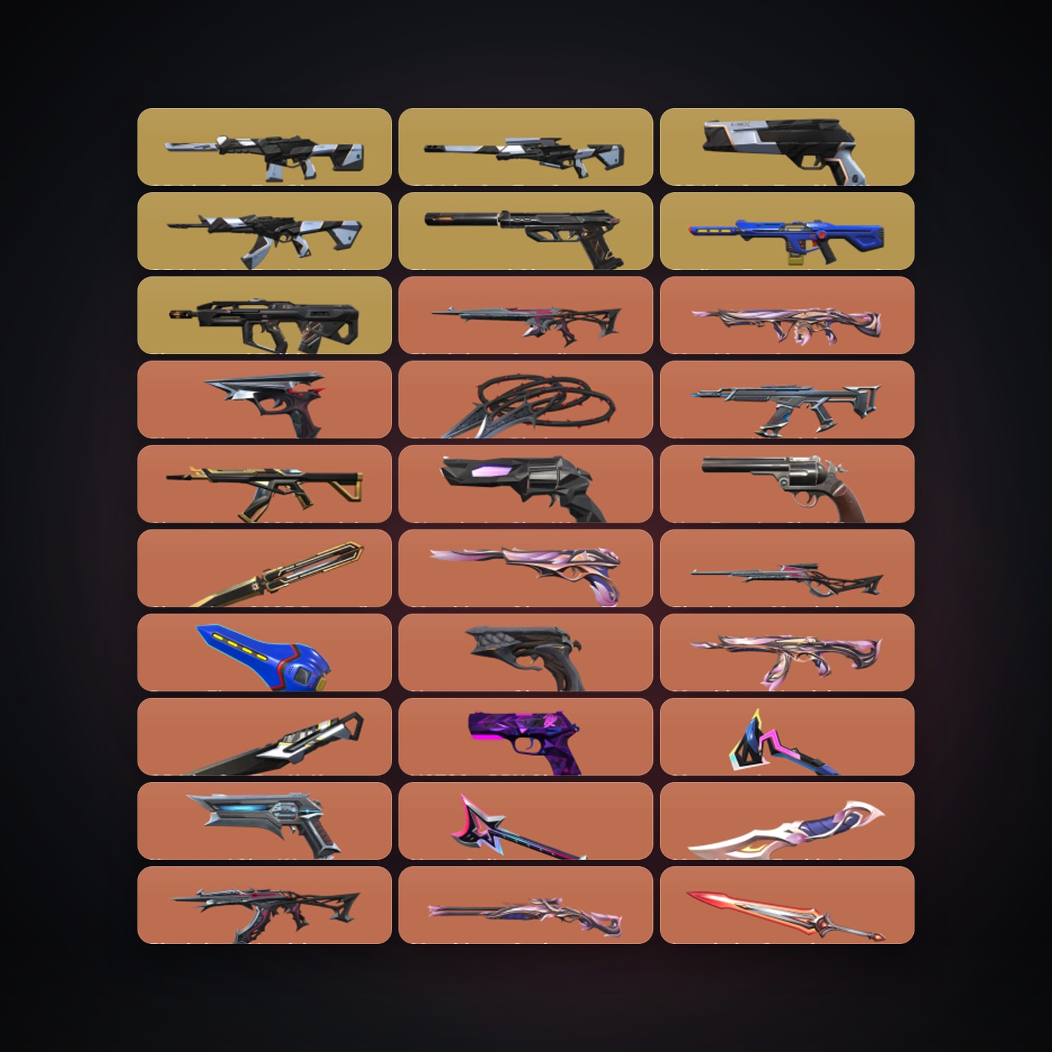 BR Gold 3 locker — 8 knives, 87 skins, lvl 177 — HabibiAccounts