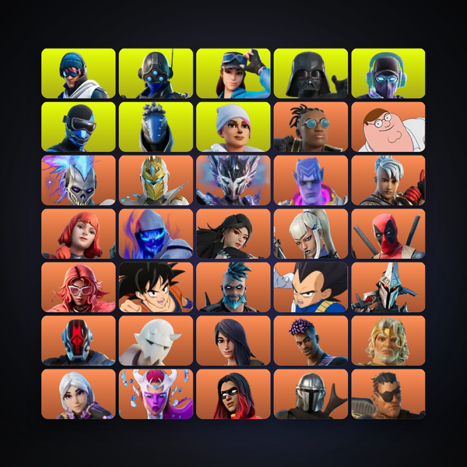 Malik — Peter Griffin — 238 skins — 7.6K V-Bucks — lvl 3661 — HabibiAccounts