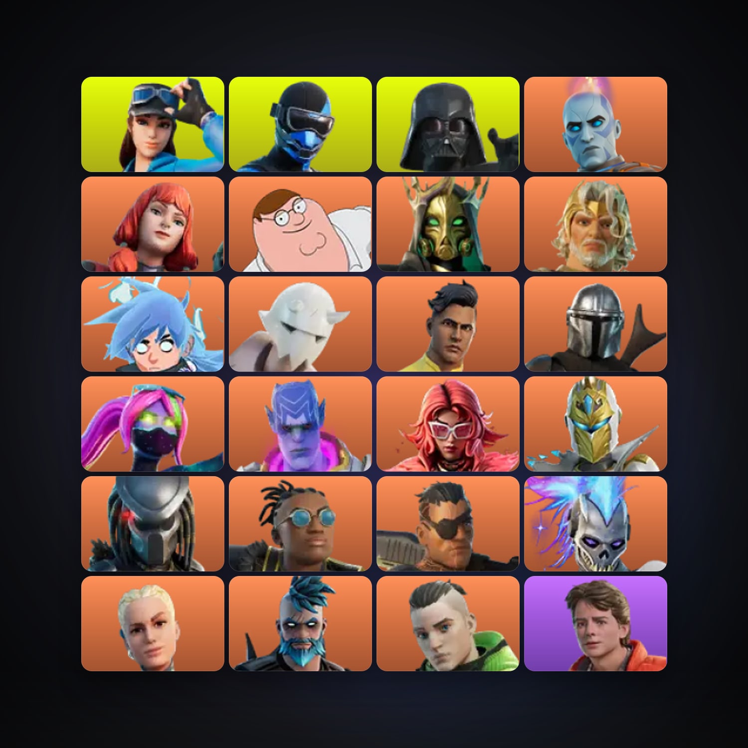 هالحساب فورتنايت The Origin وThe Imagined، اللوكر مليان 144 سكن، 2.4K فيبوكس، لفل 2518، 284 فوز — HabibiAccounts
